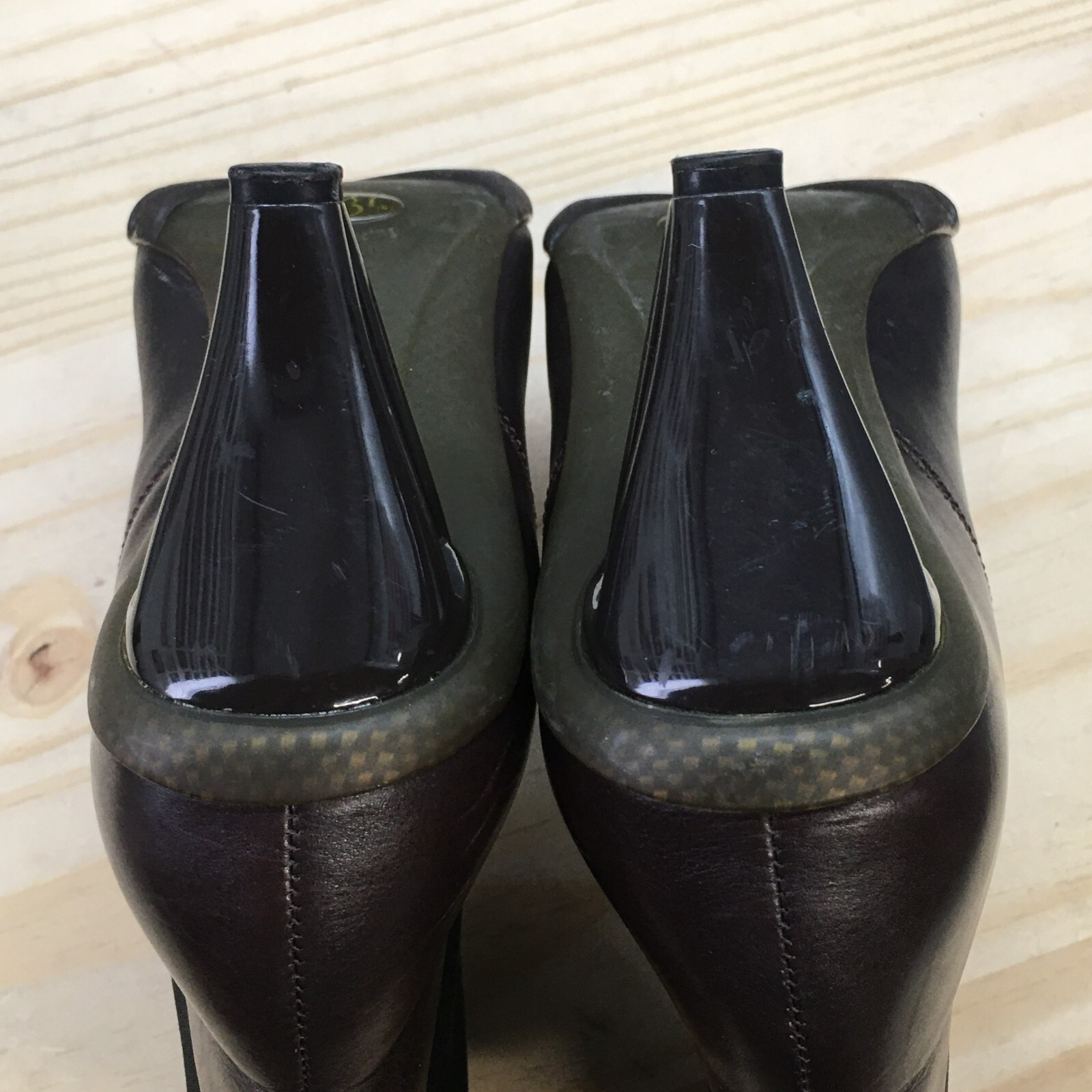 Asgi Boots Womens 6 M Chelsea Ankle Booties Brown Leather Square Toe Heeled