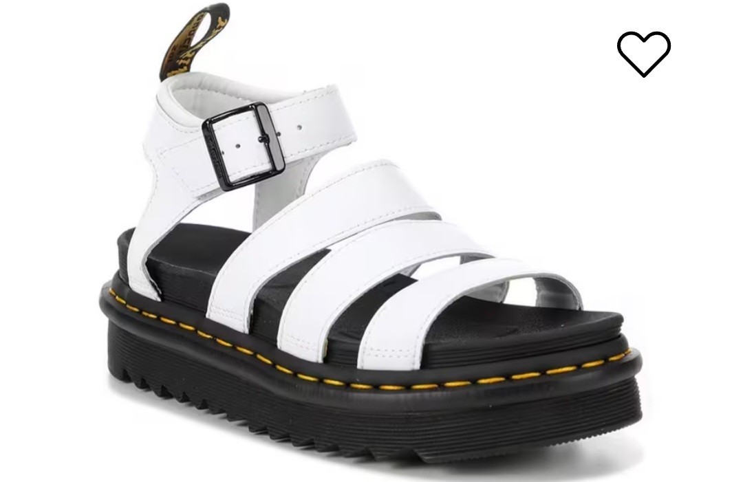 Dr Martens Blaire Sandals Platform White Leather Gladiator Womens Air Wair 9 New