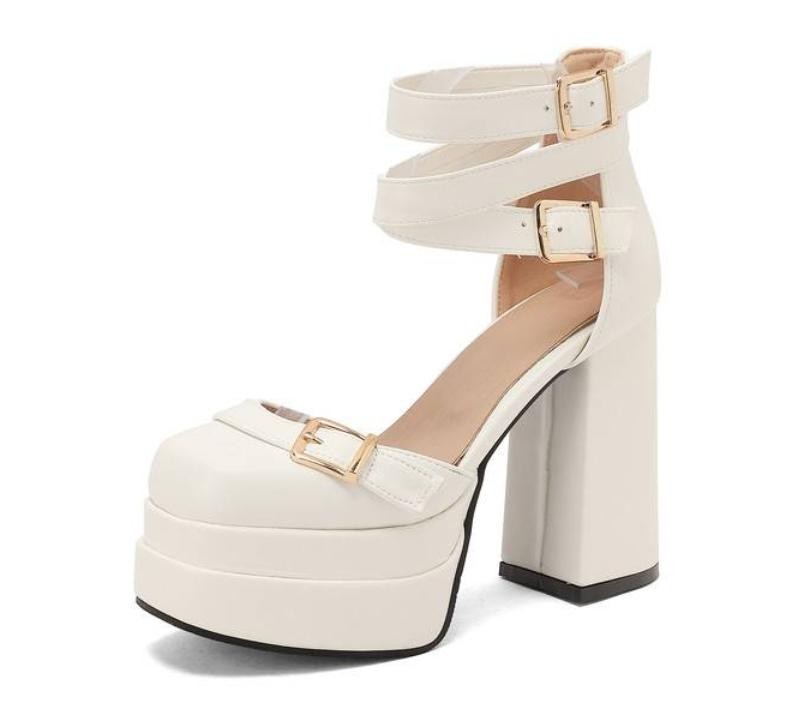 Fashion Womens High Block Heels Zip Ankle Boots Formal Casual Party Prom Sandals