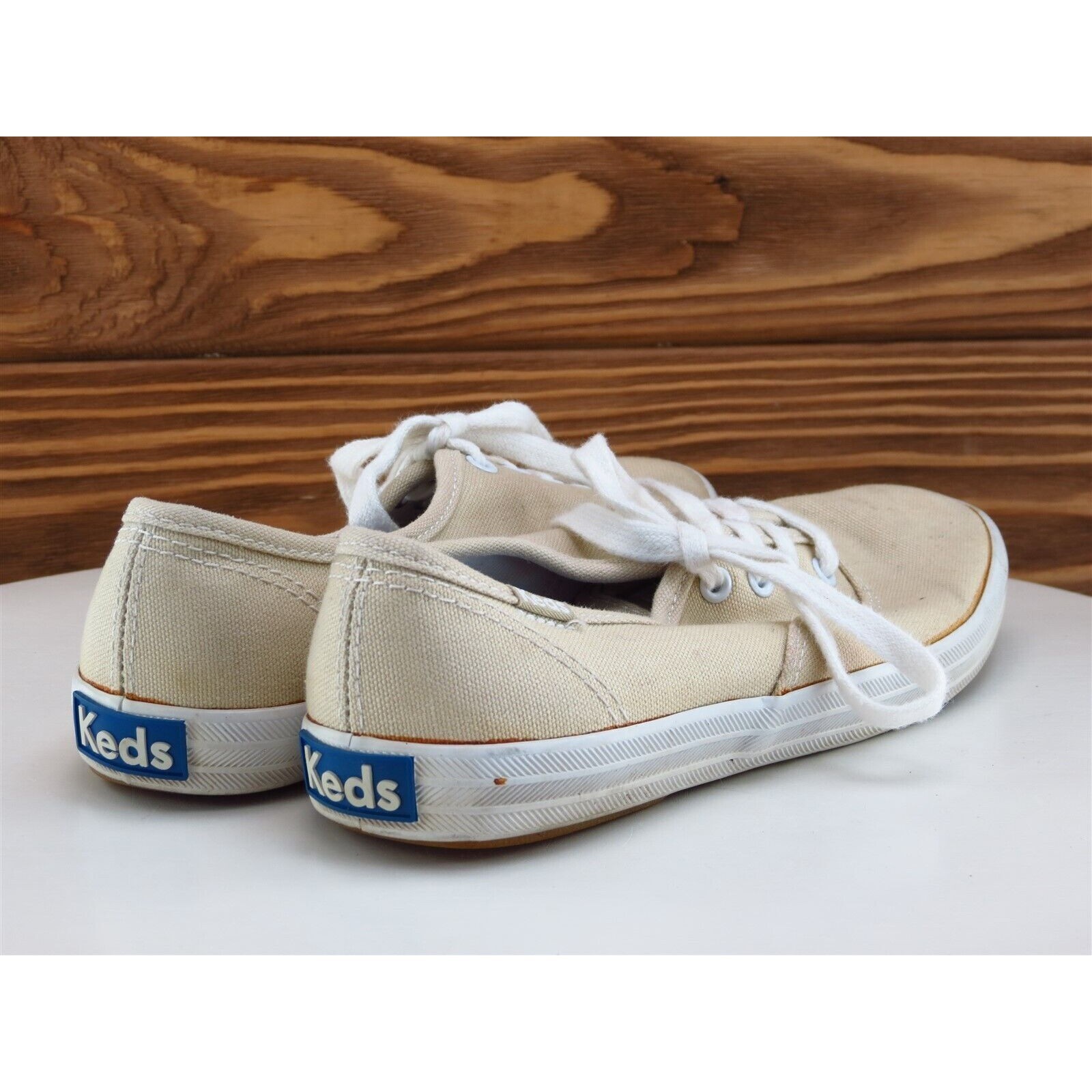 Keds Size 4.5 Sneaker Beige Fabric Medium (B, M) Lace Up Women