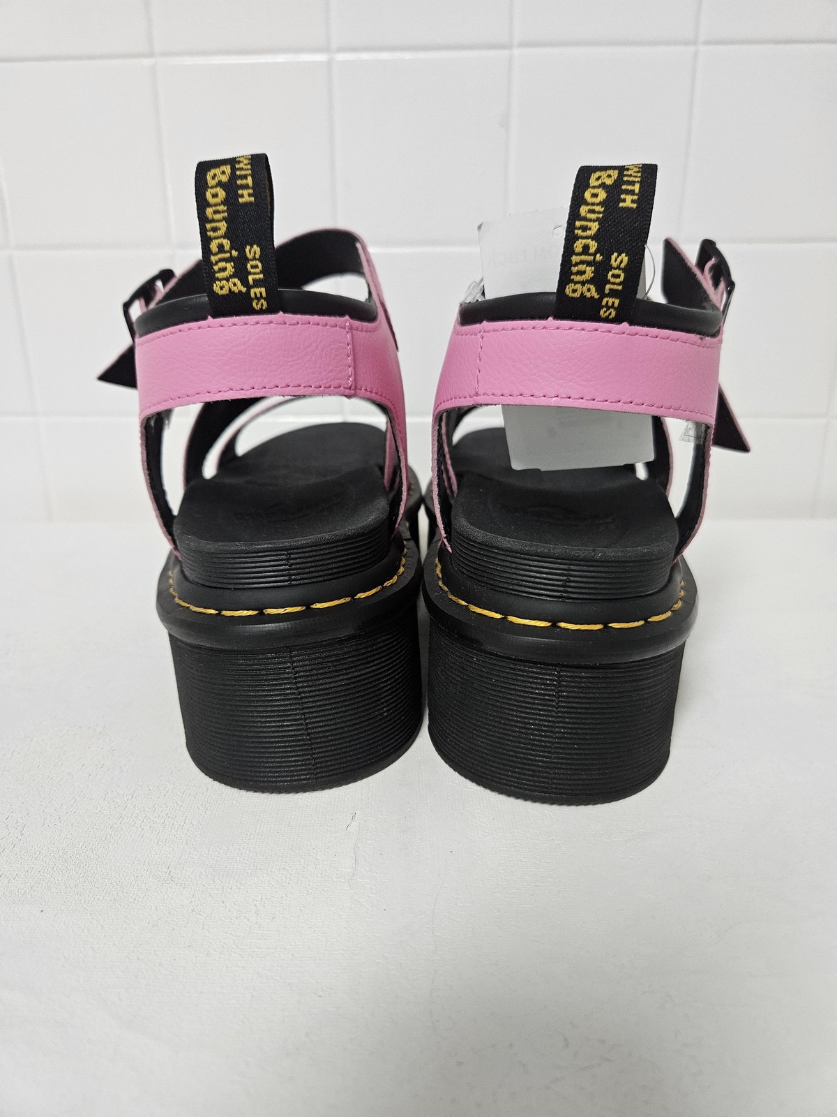 Dr Martens Sandals Womens Size 10 Pink Blaire Quad Platform Strappy Buckle