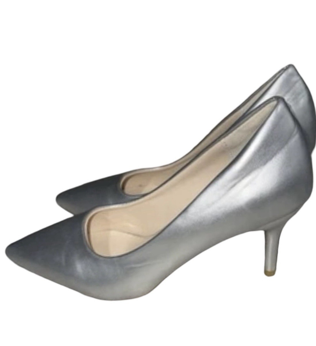 ZUJINGMEi SHISHANG Silver Faux Leather Classic 3” Heel Women’s Size US 6 /EU 36