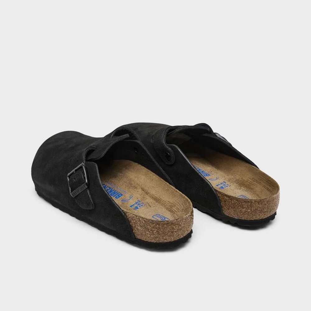 Birkenstock Boston Men’s/Women’s Soft Footbed Clogs In Black Suede