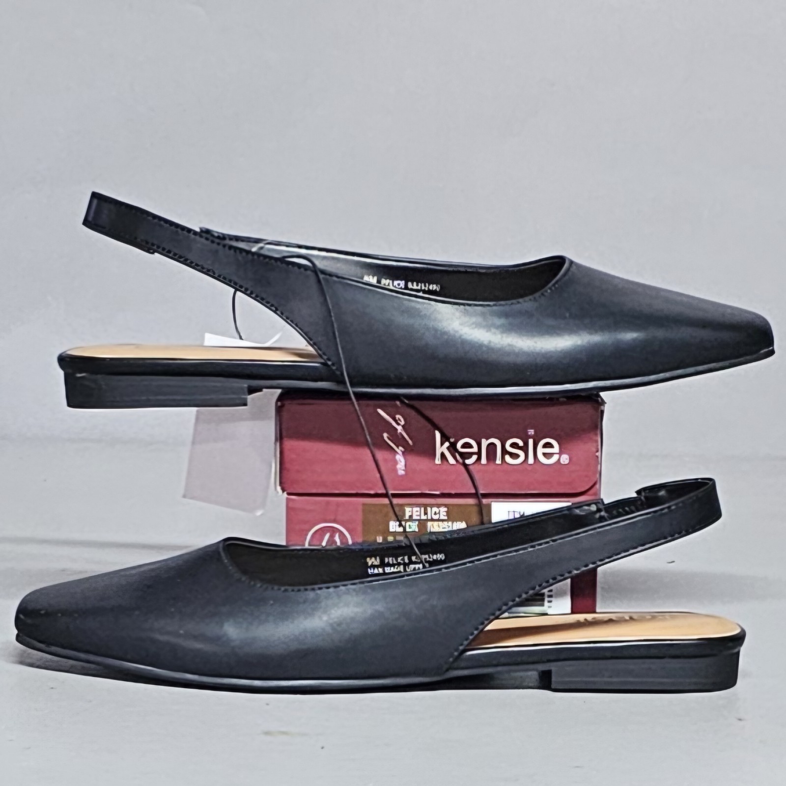 Kensie Felice Slingback Flat Womens 9 Black New