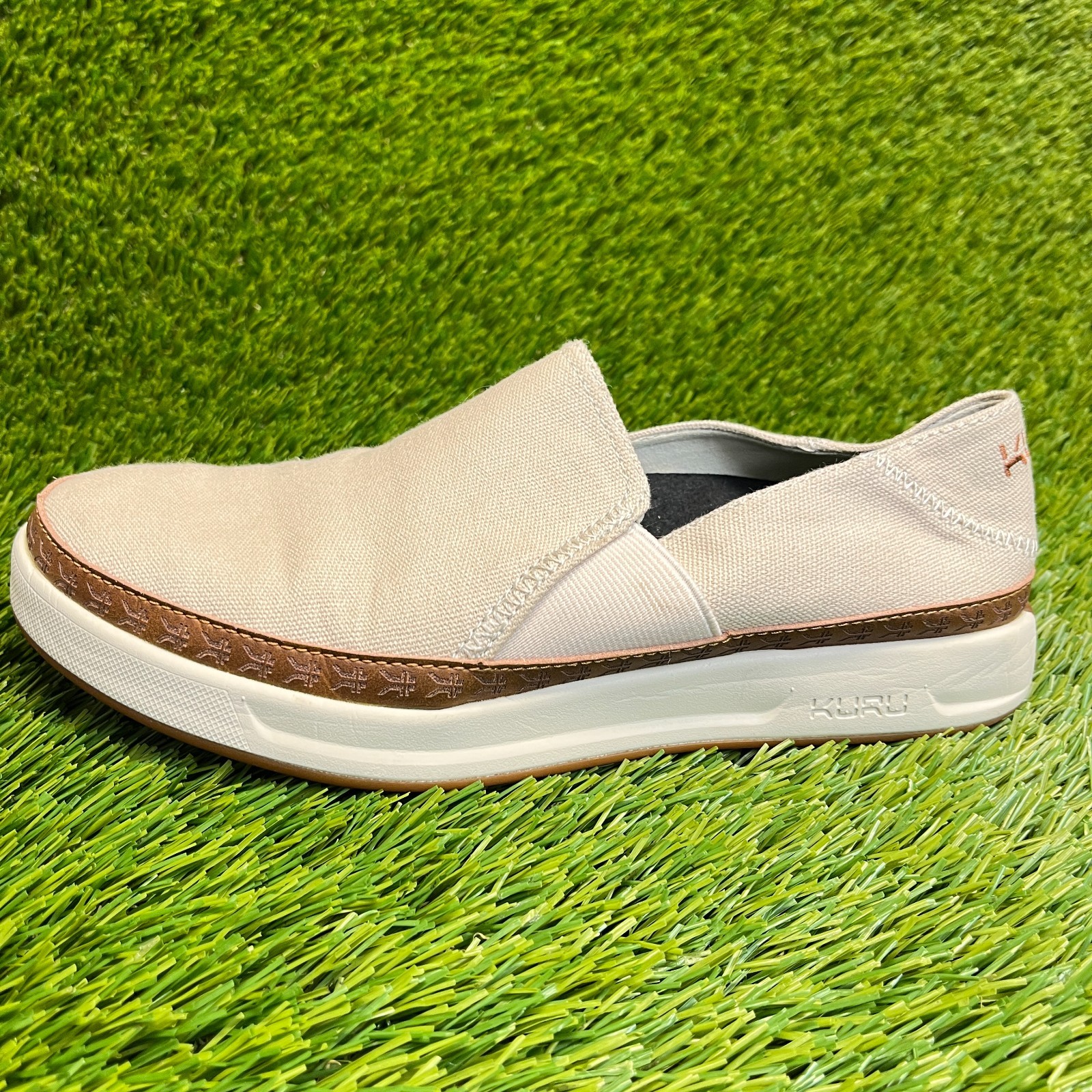 Kuru Roam Atla Classic Womens Size 7.5 Beige Brown Casual Walking Slip-On Shoes