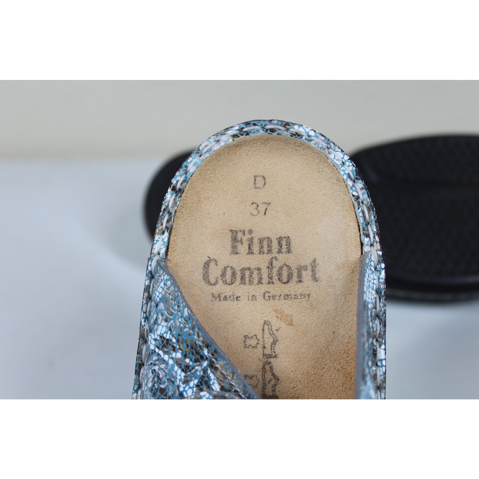 Finn Comfort Leather Sandal Sansibar Aqua Hook & Loop Women EU 37 US 6.5-7