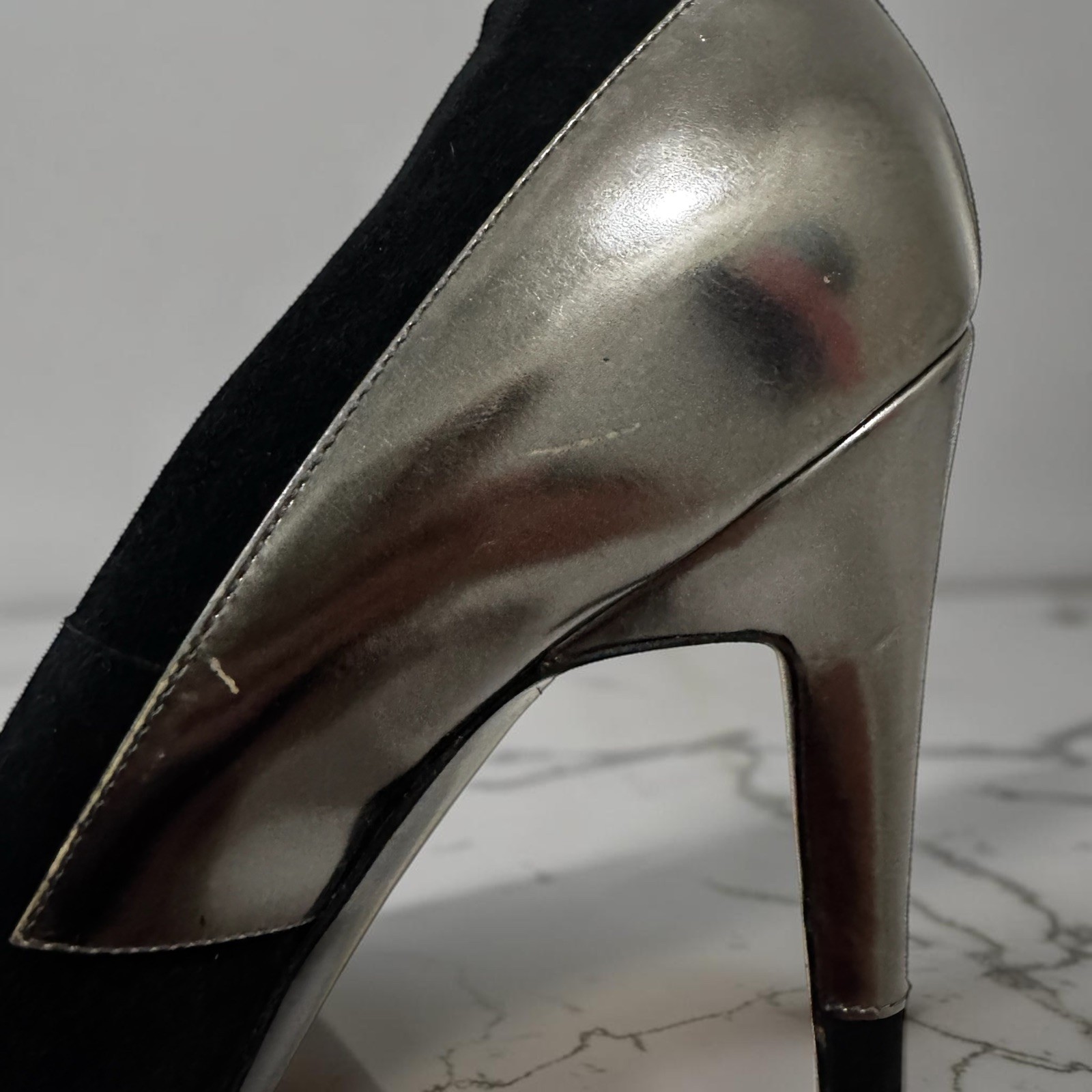 Pierre Hardy Women’s Black Silver Stiletto Pointed Toe Pumps Leather size 41