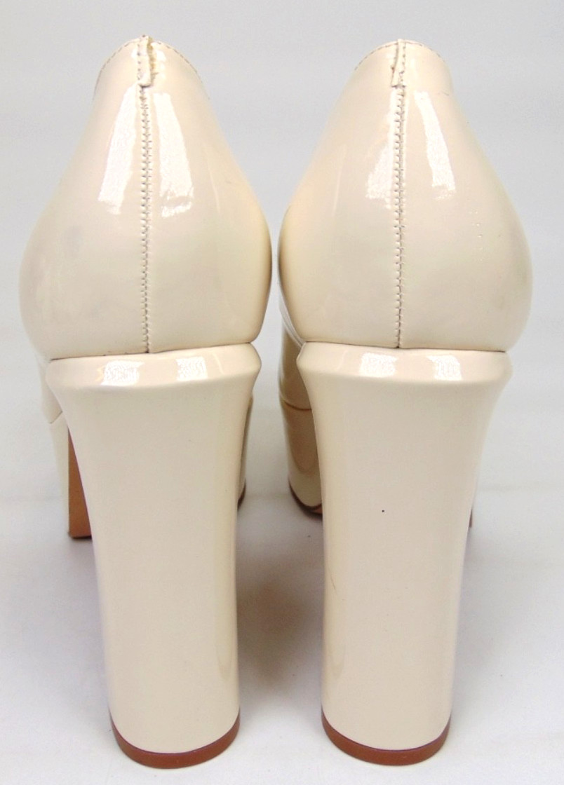 Mix No 6 Aaralyna Round Toe Buckle Platform Mary Jane Heels Women Size 7.5 Ivory