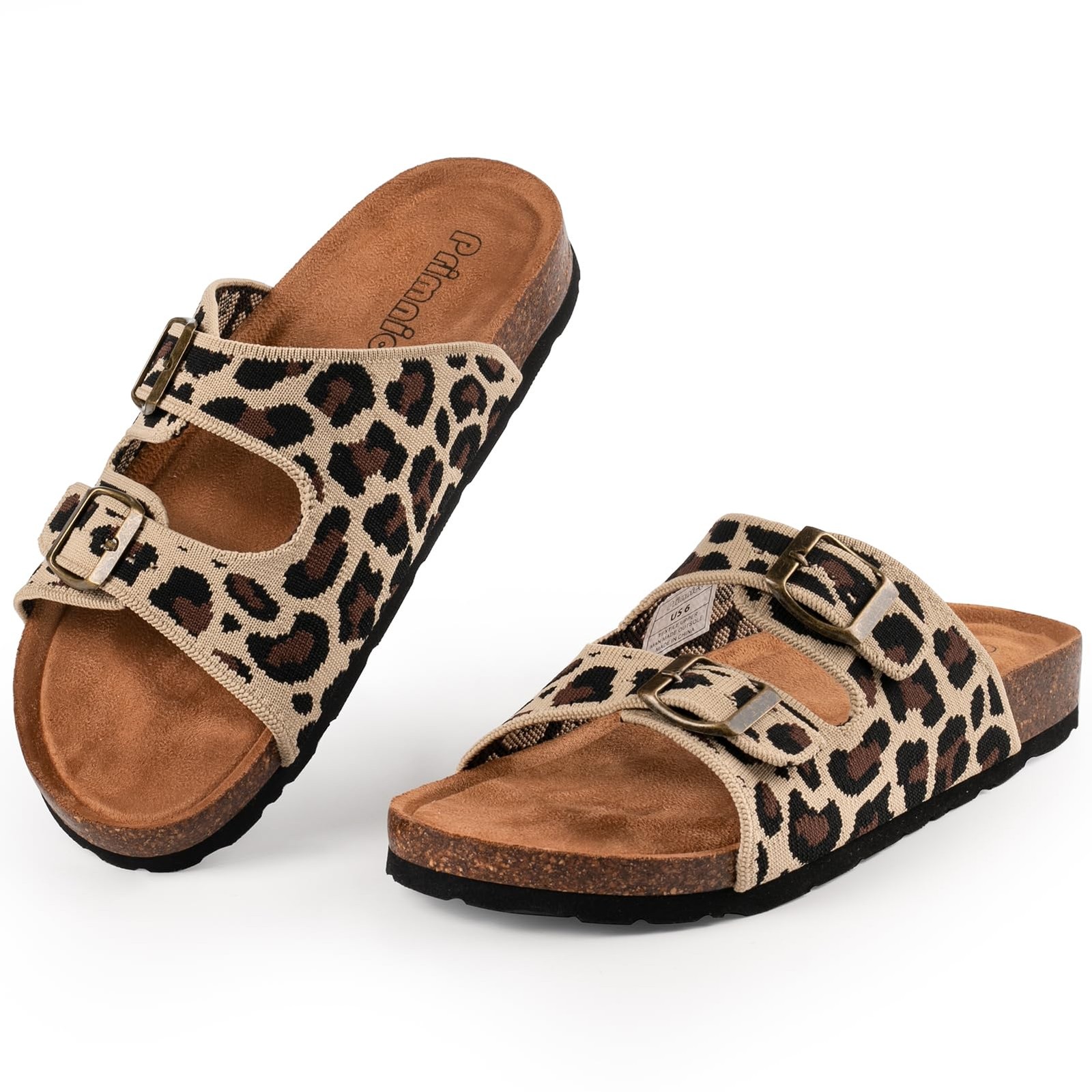 Women’s Comfy Arch Support Cork Footbed Adjustable Knitting Straps with Buckl…