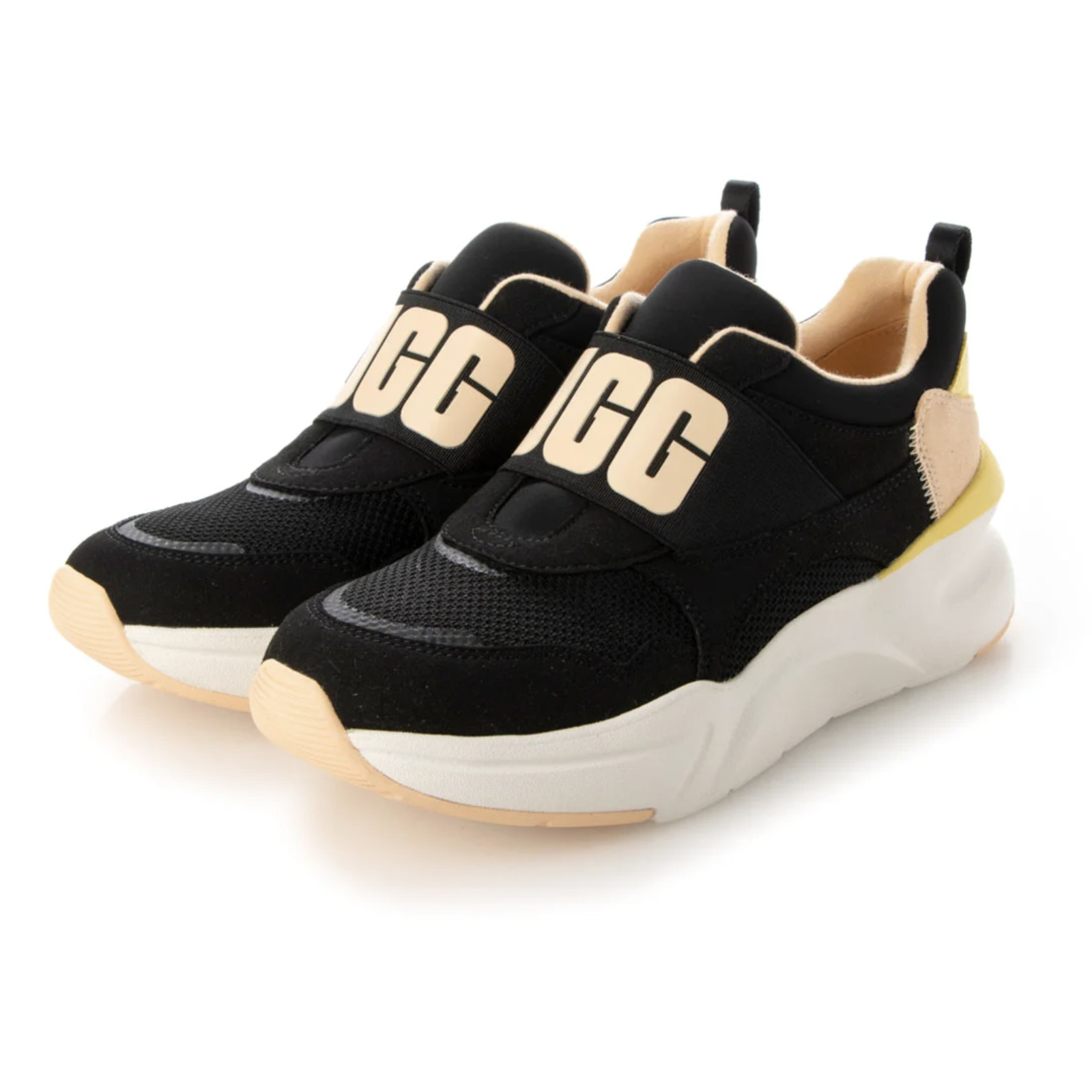 NWOB UGG LA Flex Fashion Sneakers – Black / Yellow – Size 8 Mesh Textile Urban