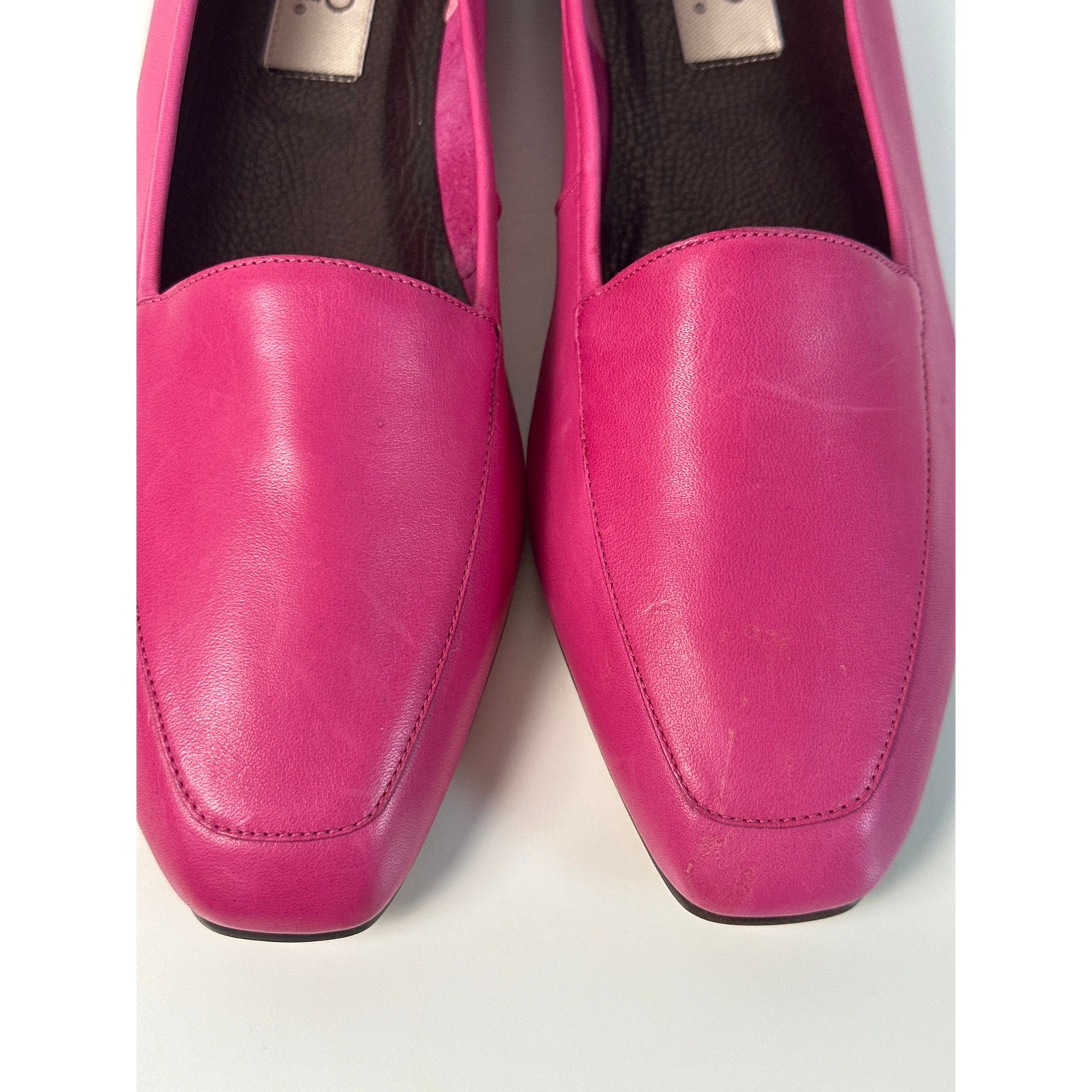 NIB Vtg Enzo Angiolini Liberty Bright Pink Leather Loafers Made in Brazil | 11 M