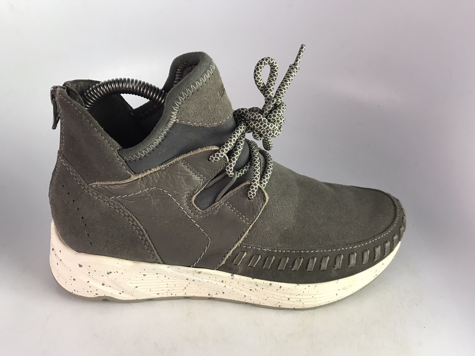 Earth Jaunt Moccasin Shoes Women’s Charcoal Gray Suede/ Leather Sz 7B