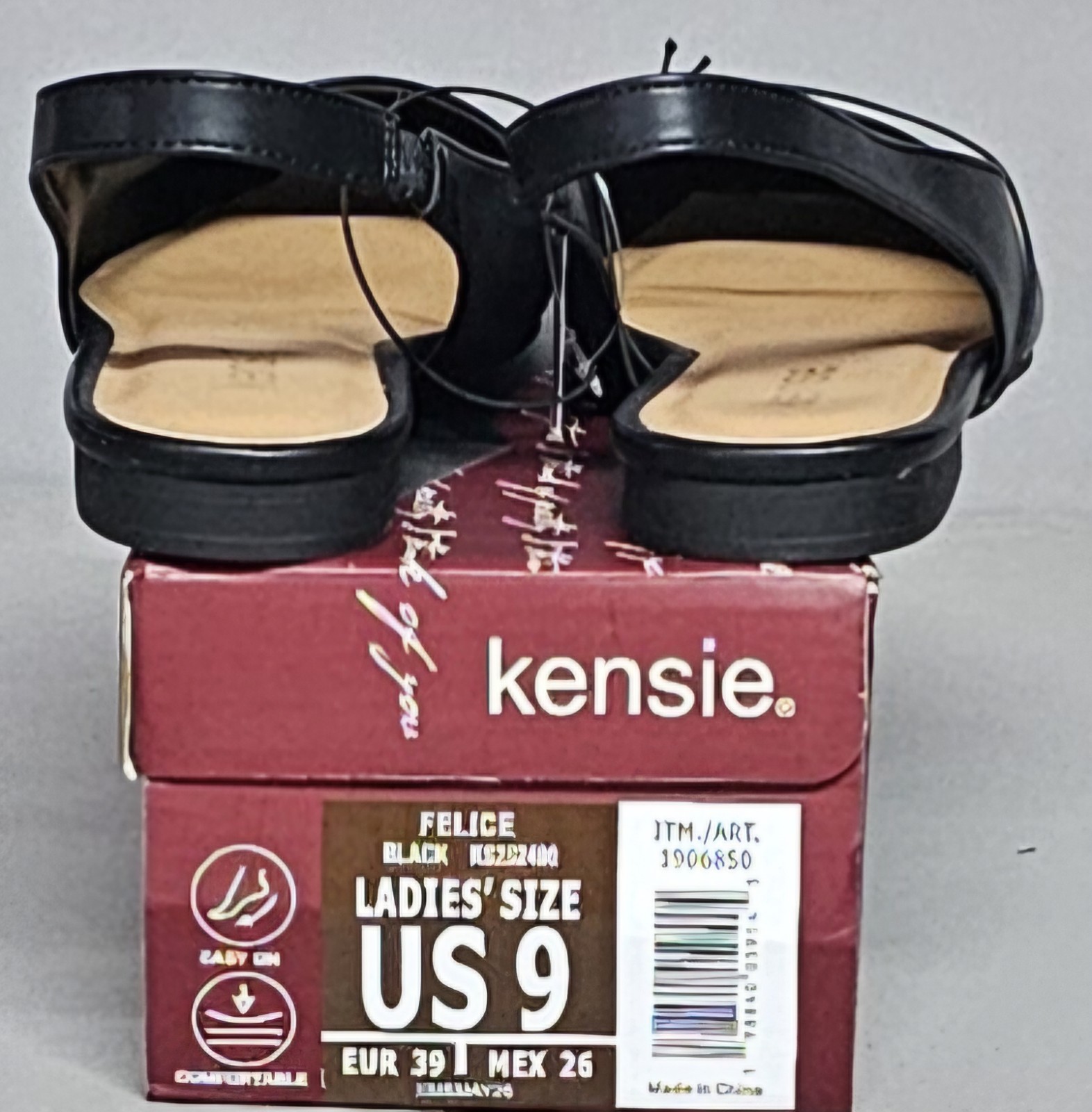 Kensie Felice Slingback Flat Womens 9 Black New