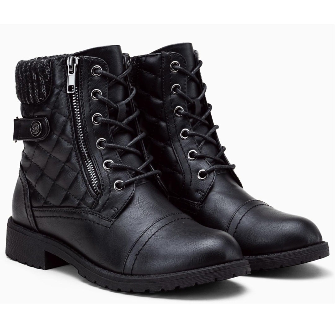 Vepose Women’s 927 Combat Ankle Boots, Lace up Comfortable Booties Low Heel