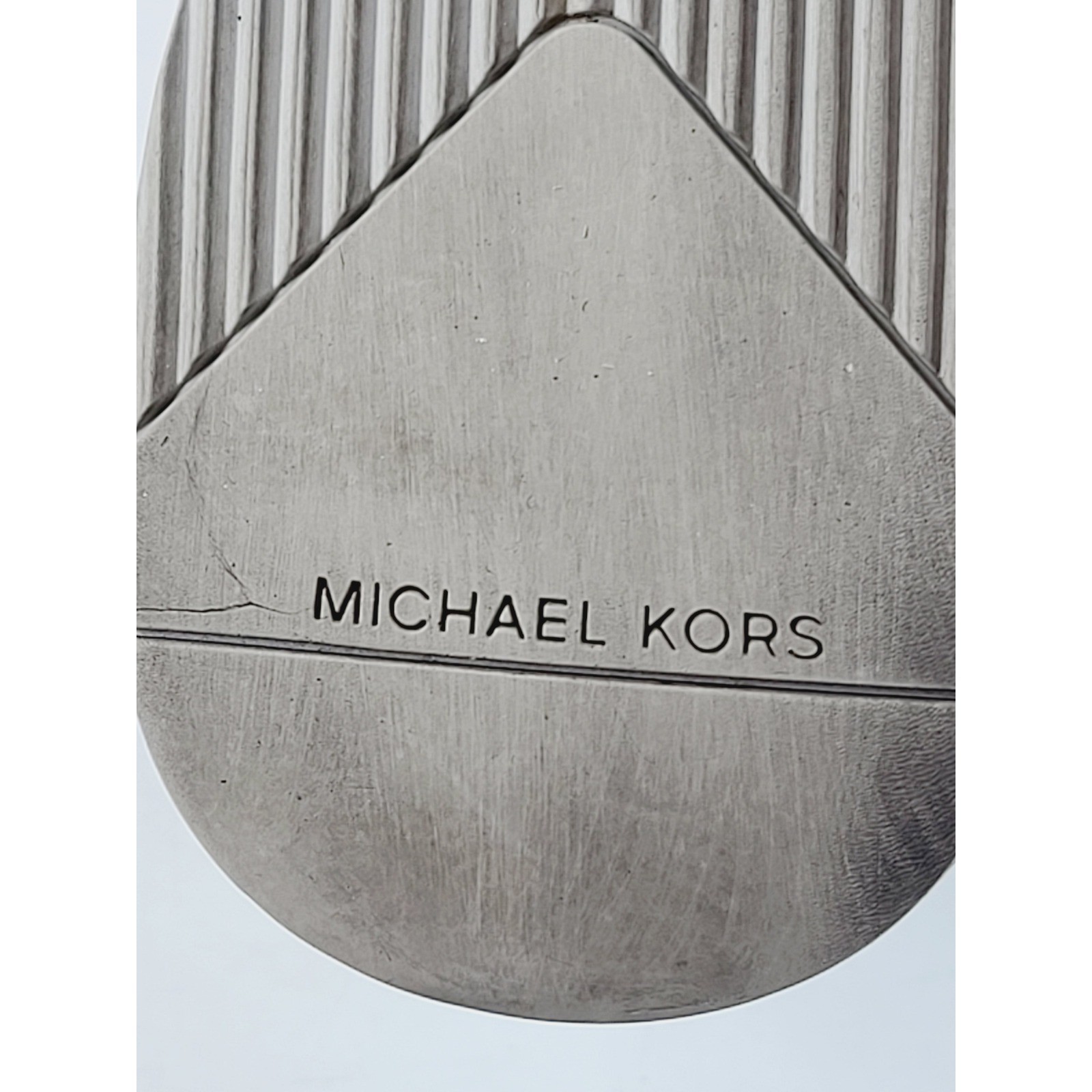 Michael Kors, Lace-Up Round Toe Wedge Sneakers, Women, Size 9 White Silver Gray.