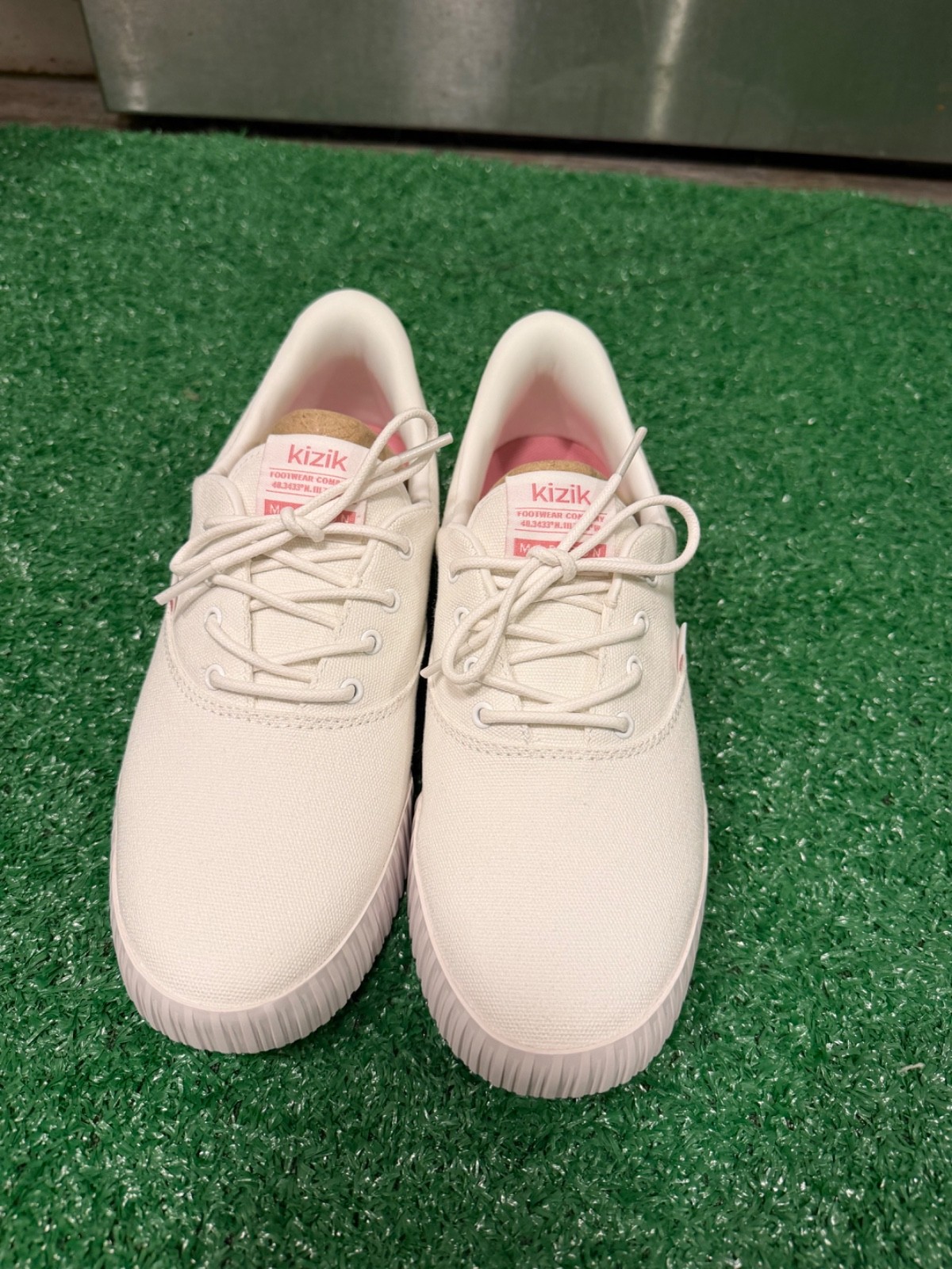 New Kizik Womens Madison Hands Free Step-in Shoes Size 8 Women’s White/Pink NWT