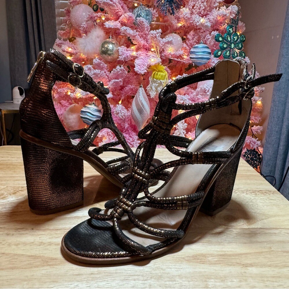 Sigerson Morrison Bronze Basma Sandal Heels