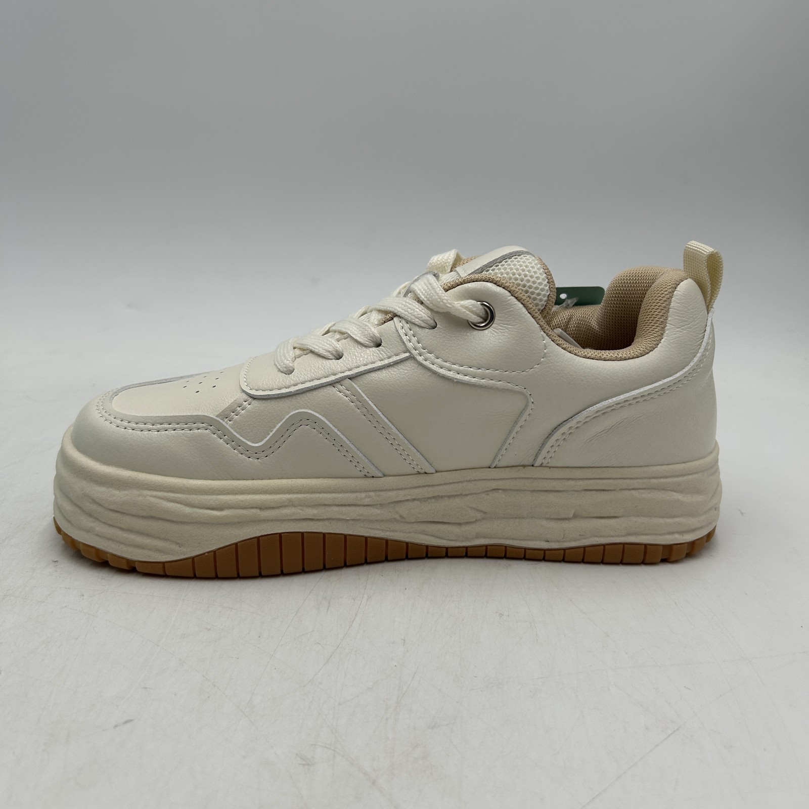 Vepose Shoes Womens Size 7.5, Platform Casual Chunky Sole Sneakers Comfort Beige