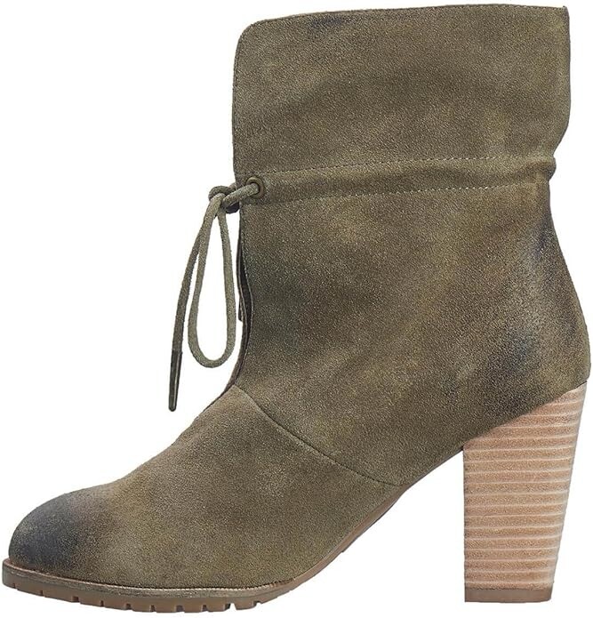 Antelope 613 Size EU 40 M (US 9-9.5) Women’s Suede Pull-Tie Western Boots Khaki