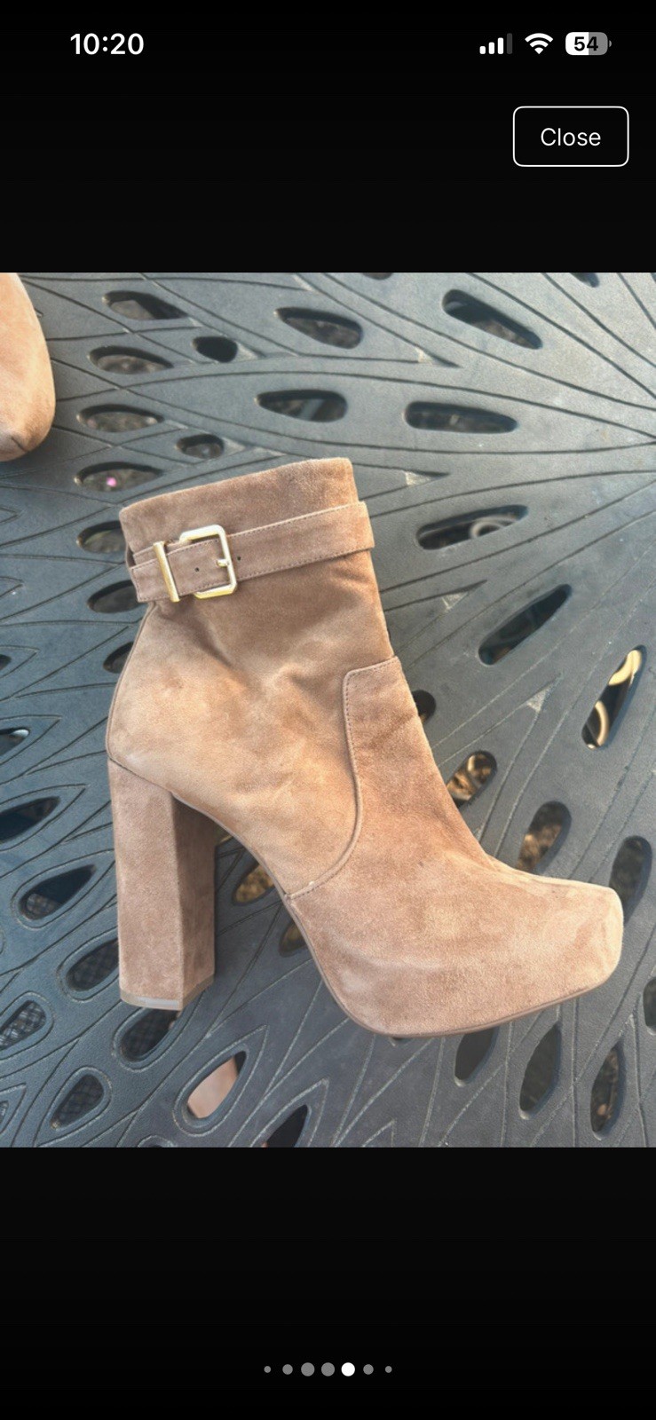 Express Brown Suede Leather Ankle Booties Round Toe Buckle Zip Women’s 10