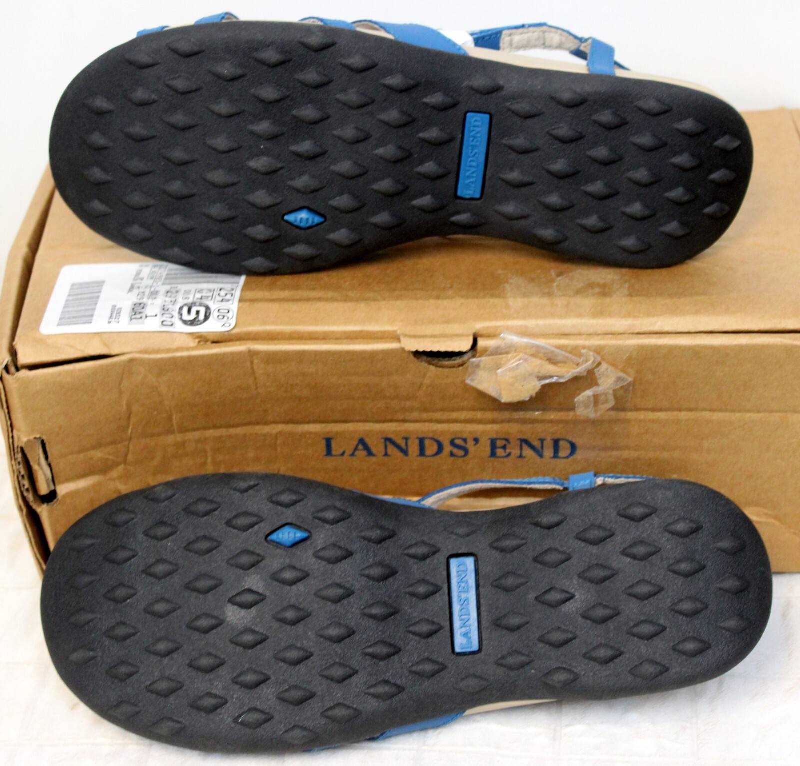 Land’s End Sandals Agion sz 8B Terrain Deep Sea Mist Blue Women Summer Beach