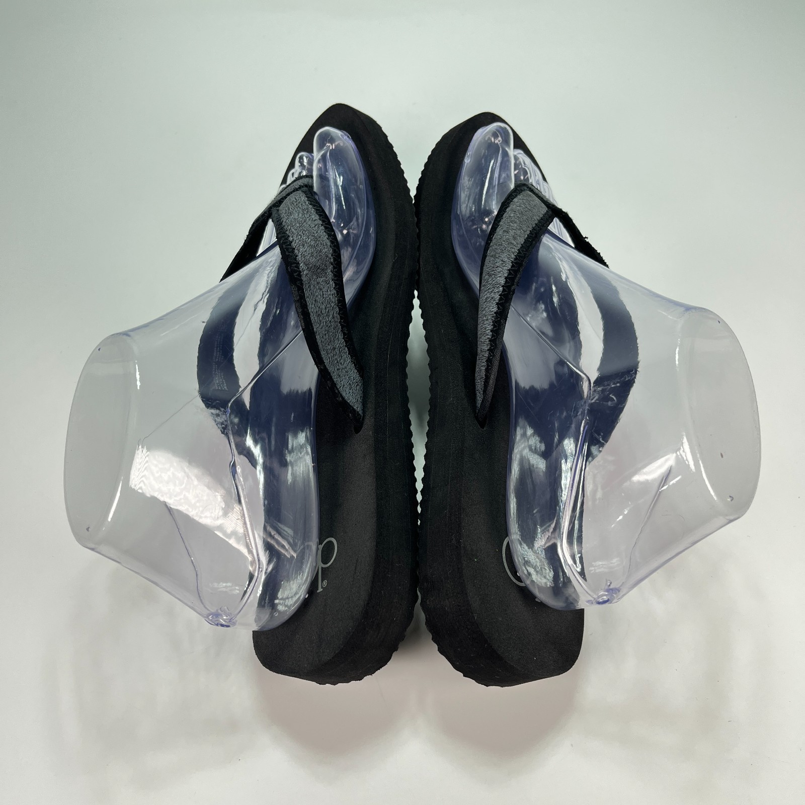 OP Black Gray Flip Flop Sandals Thong Style Comfort Beach Pool Women’s Size 8