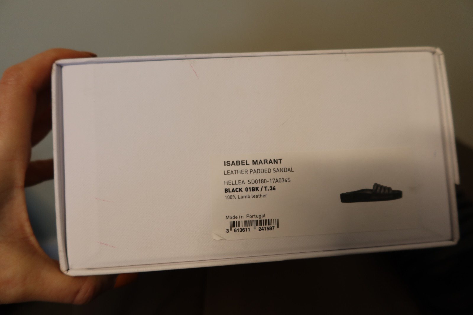$430 Isabel Marant Hellea black lamb leather padded sandals size 36 with box