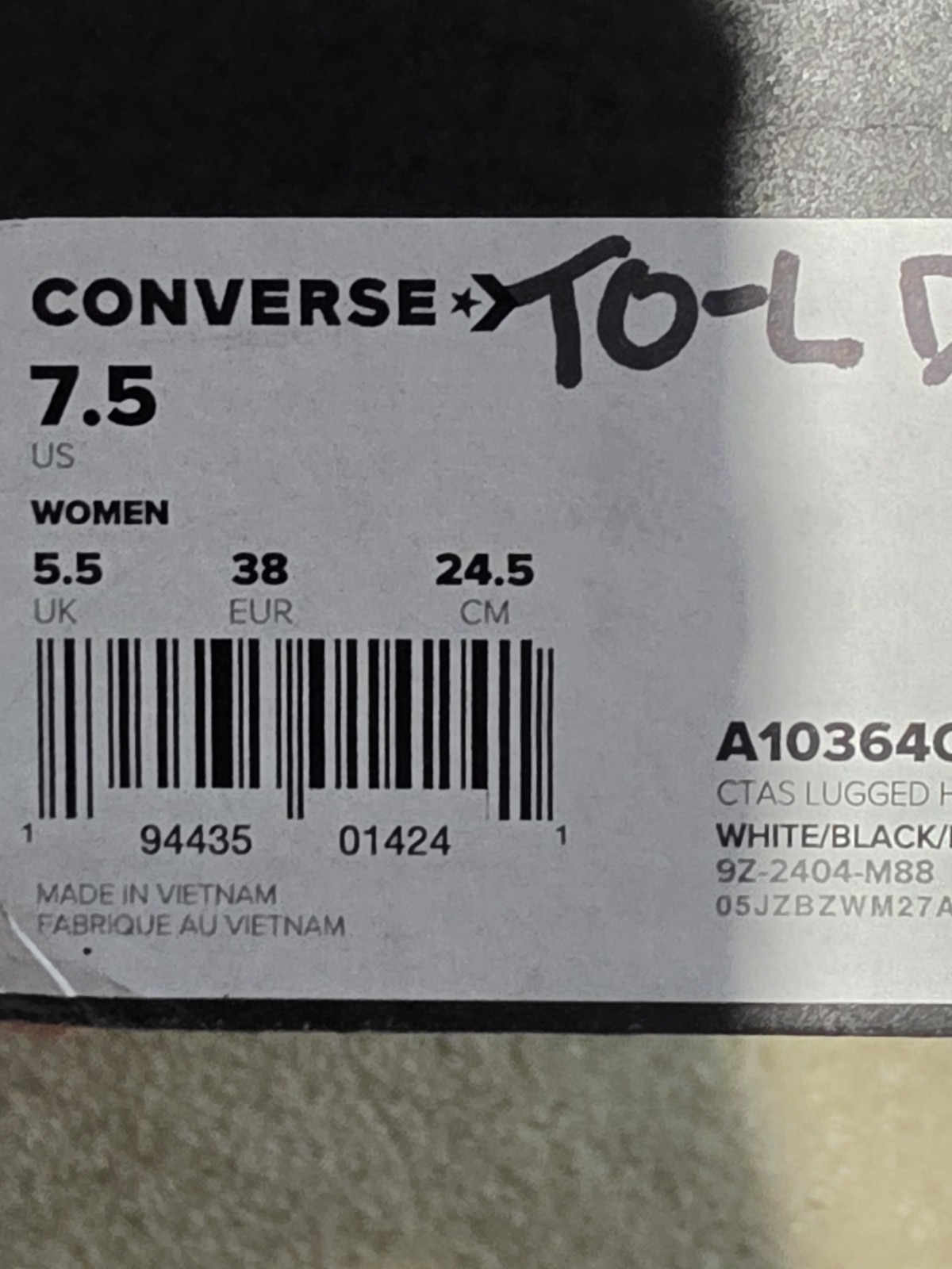 Converse Chuck Taylor All Star Lugged High Platform Women’s 7.5 White