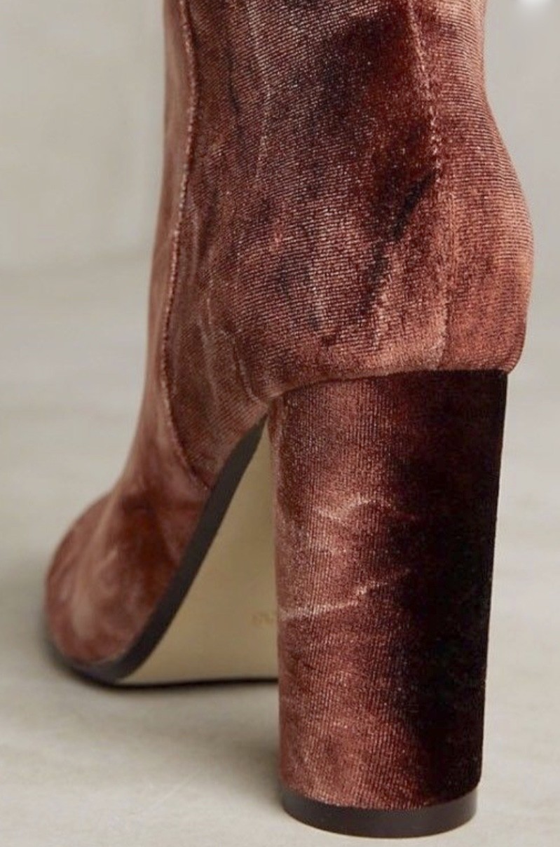 Free People Silent D Boot Over The Knee Heel Ombre Velvet brown tan 41/ 10 NEW