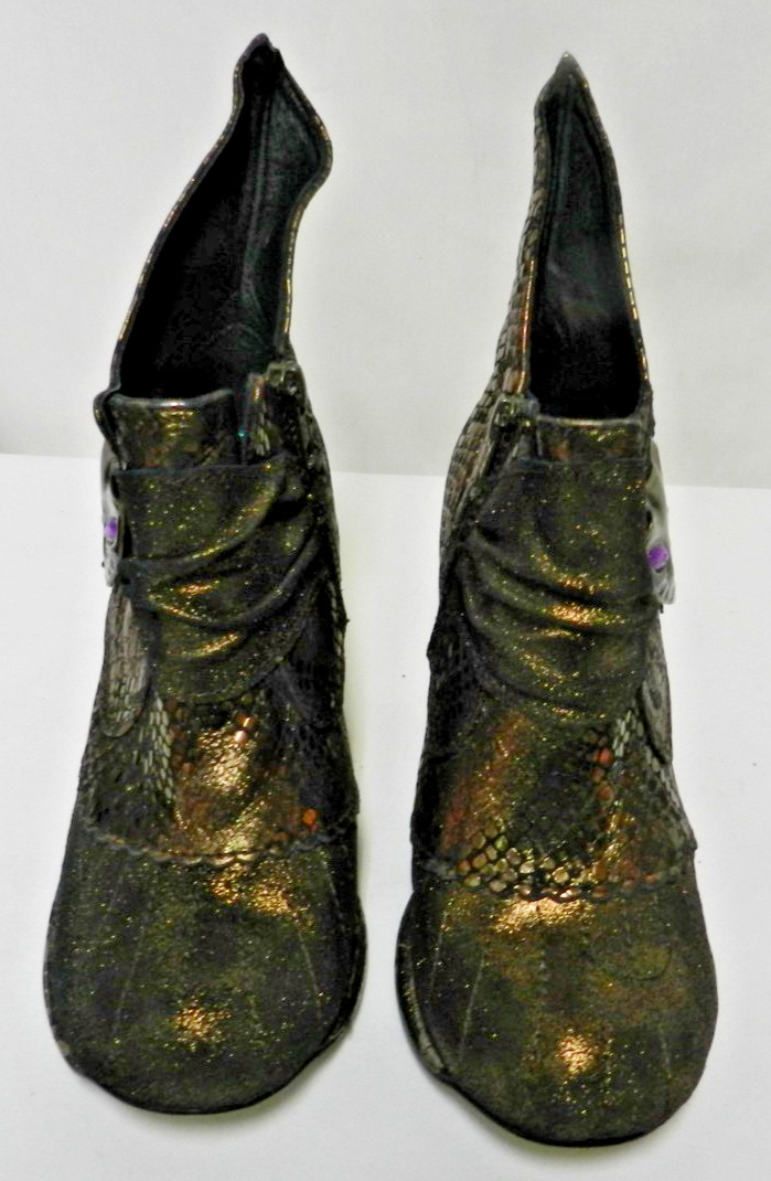 Irregular Choice Bootie Boots Size Sz 38 7 MIAOW Cat Brooch Ankle Zip heeled