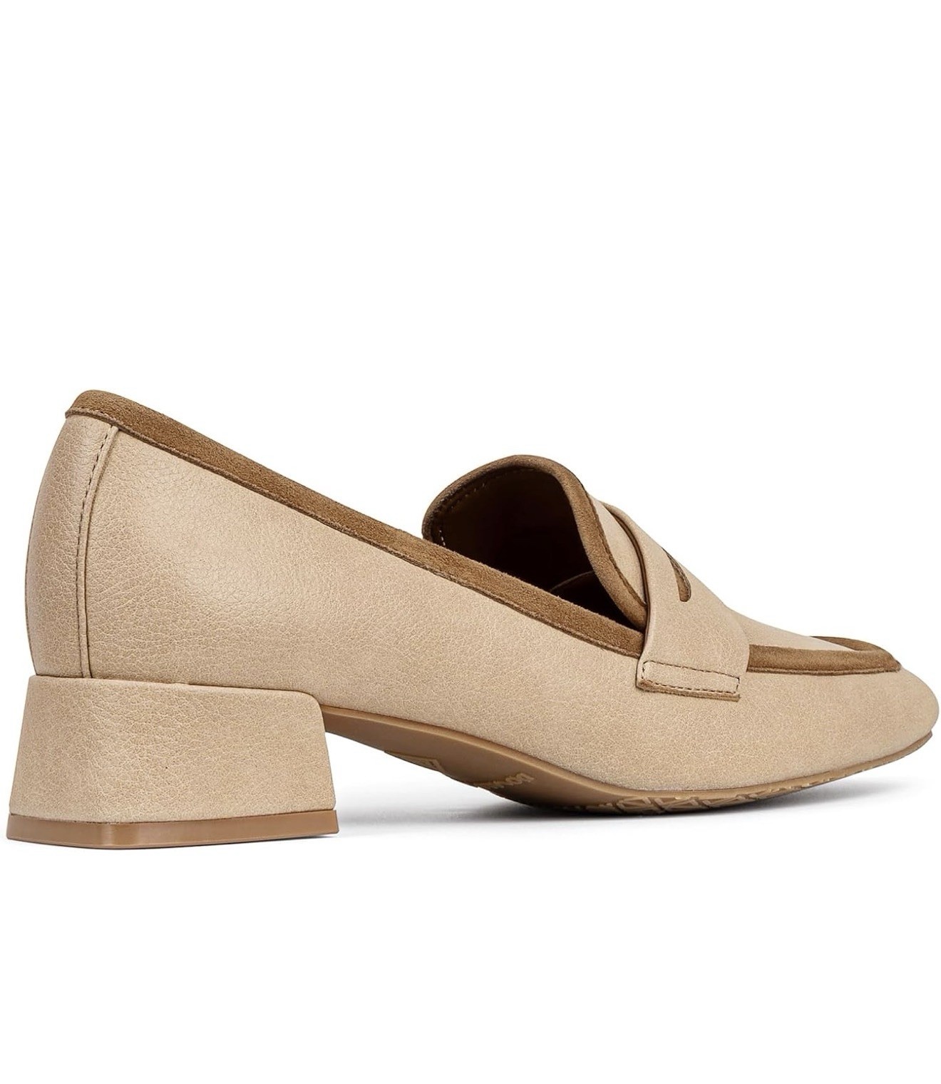 Donald Pliner Women’s Beige Leather Square Toe Penny Loafers Slip-On Size 8.5
