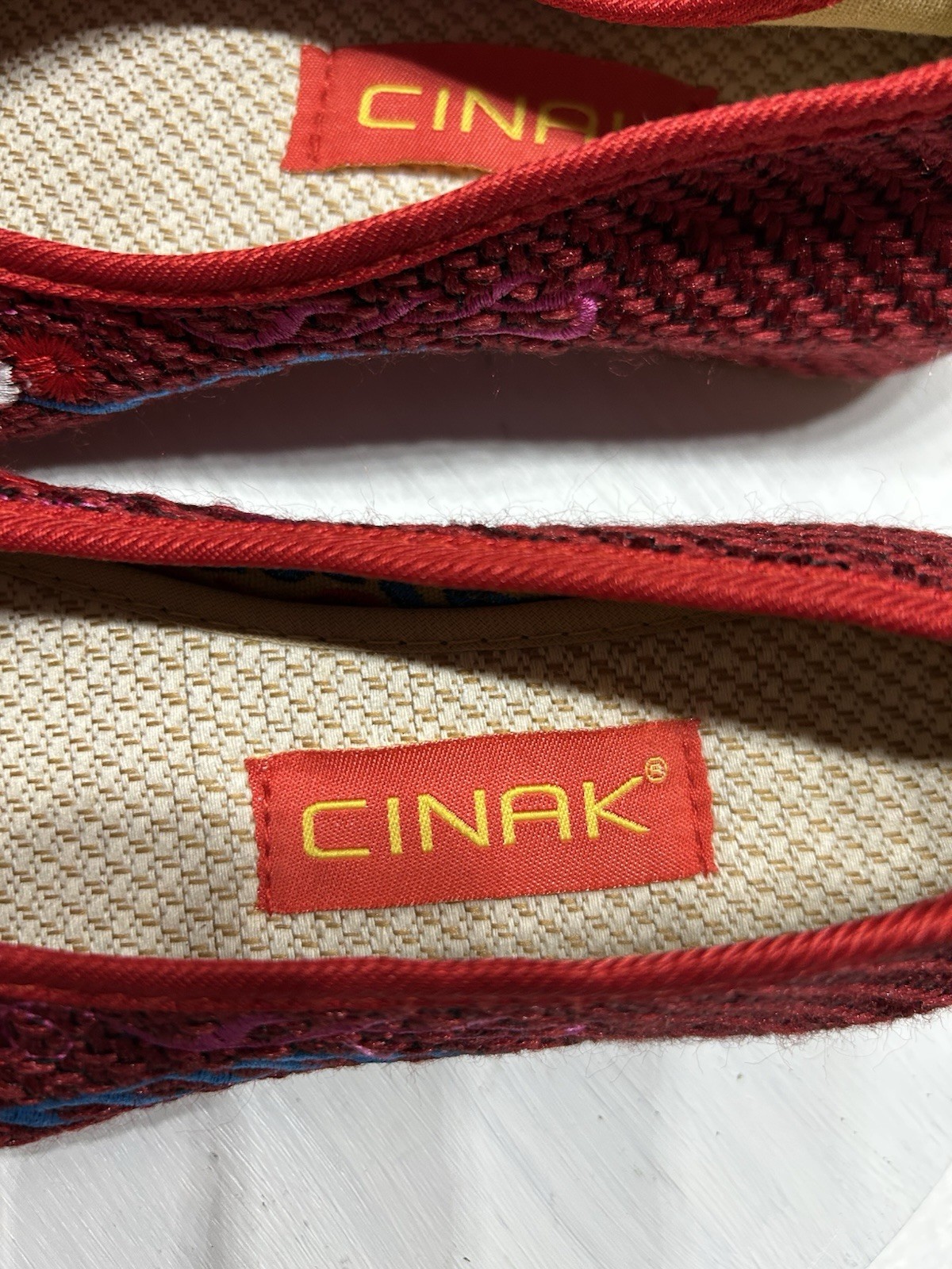 Cinak Multicolored Red Embroidered Flat Shoe Slip On Women’s Size 39/US 8.5