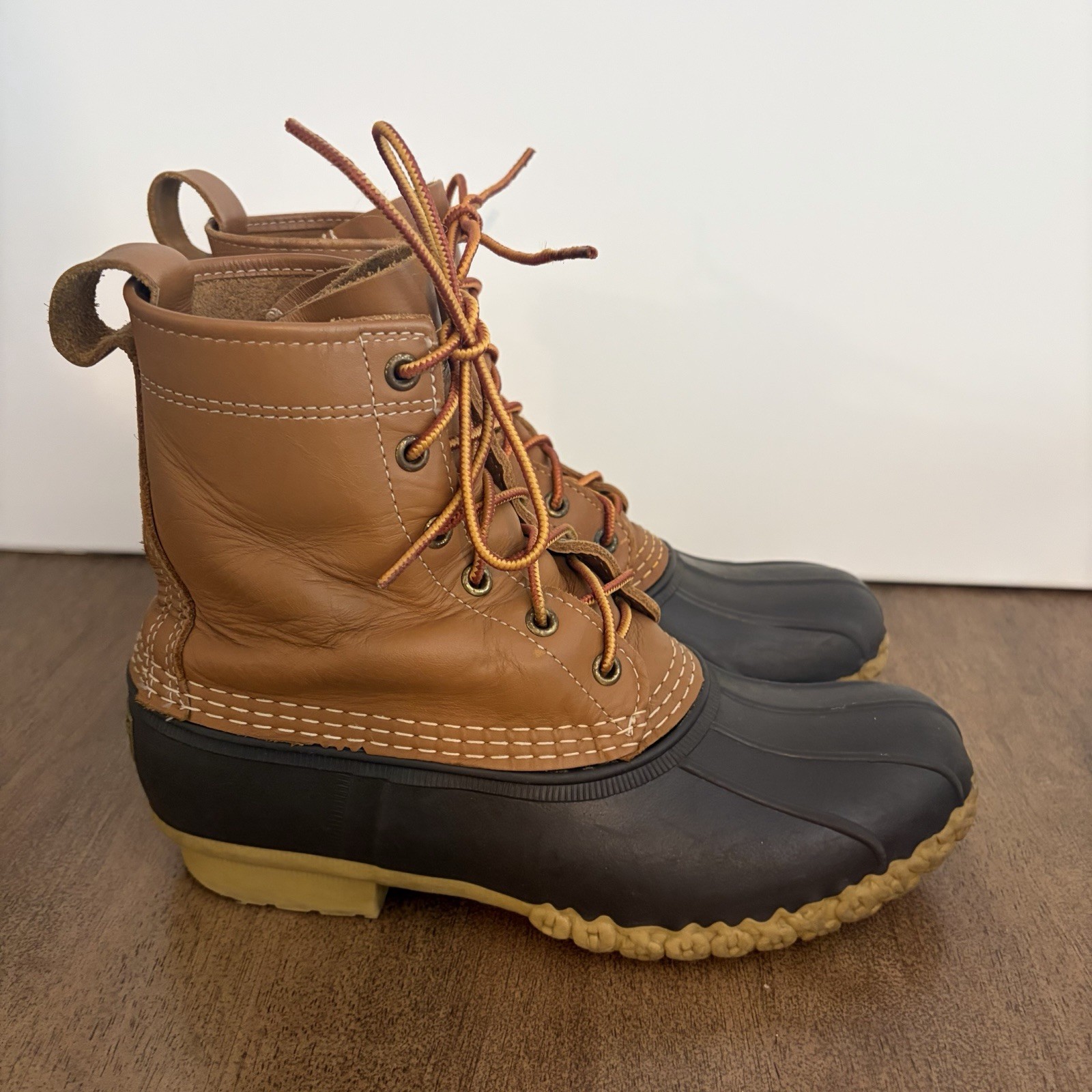 LL Bean Women’s 8M Brown Leather Unlined Hunting Duck Bean Boots