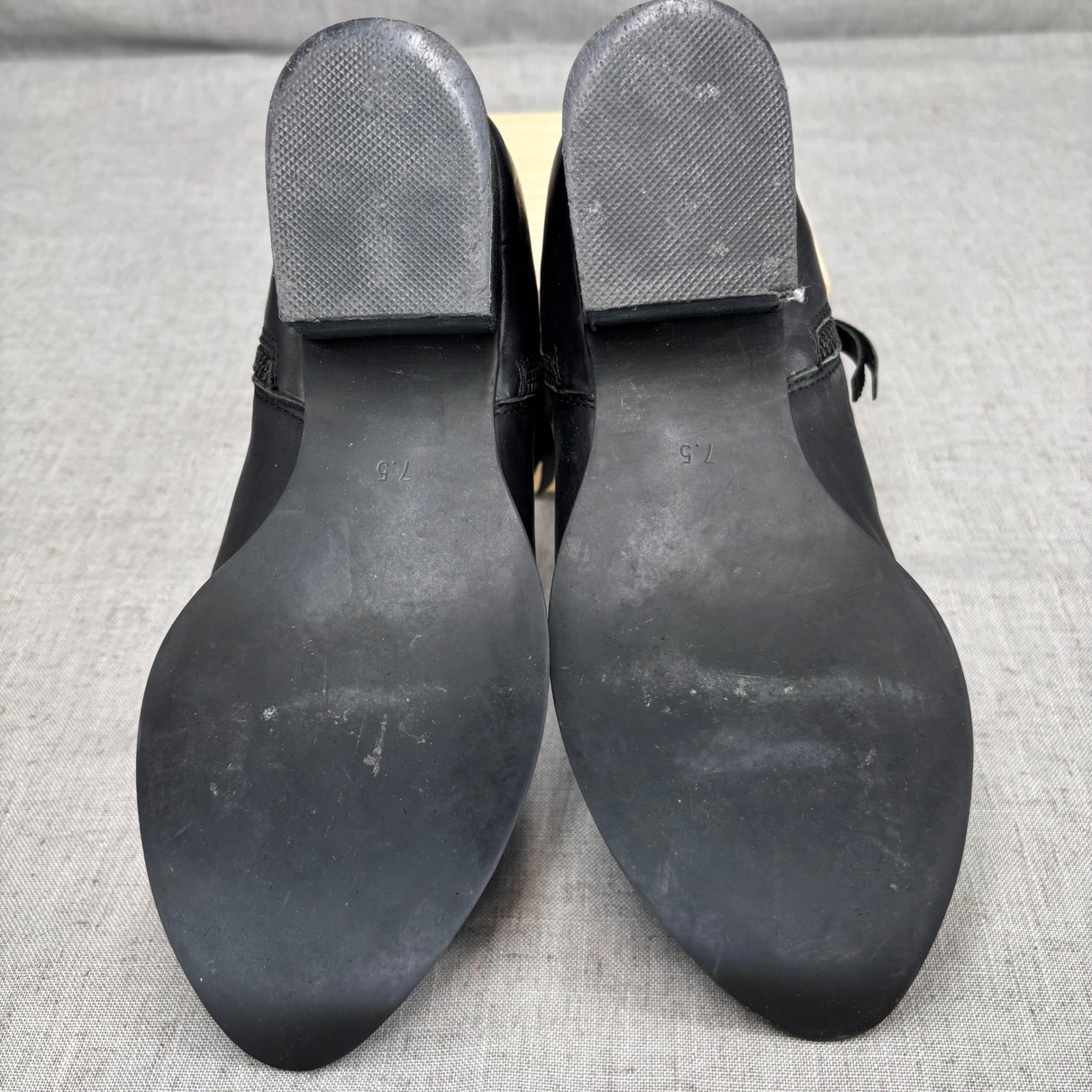 Jeffrey Campbell Crockett Booties Black Leather Zipper Distressed Women’s 7.5