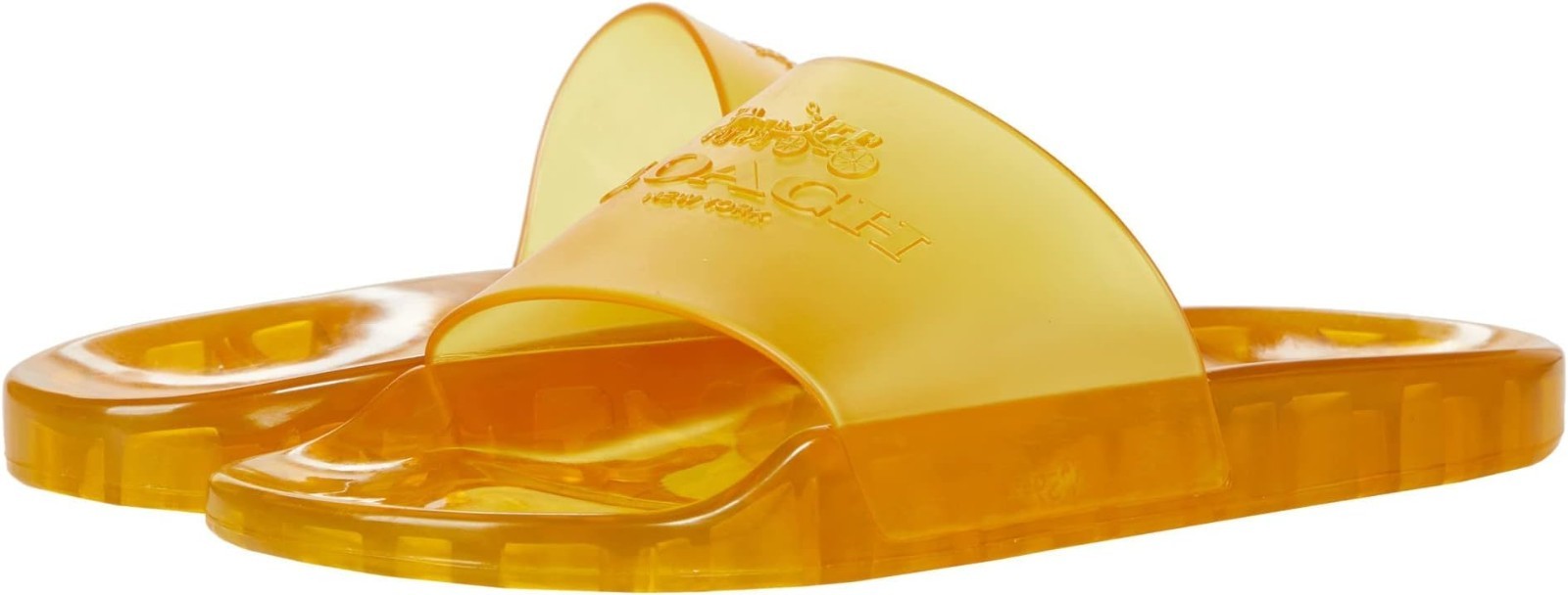 Coach Ulyssa Pool Slides Buttercup Size 5 Women’s Yellow Designer Sandals NEW