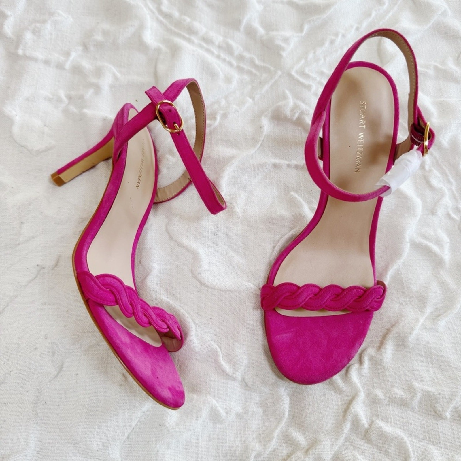 Stuart Weitzman Dancer Twistie 100Suede Sandal In Pink