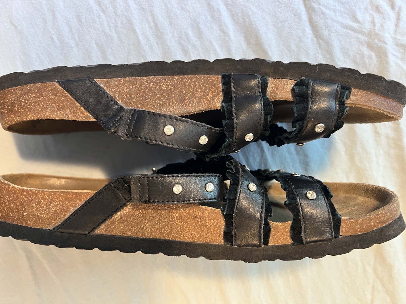Betulah Birkenstock Women’s Sandals Black With Sparking Stones Size 41
