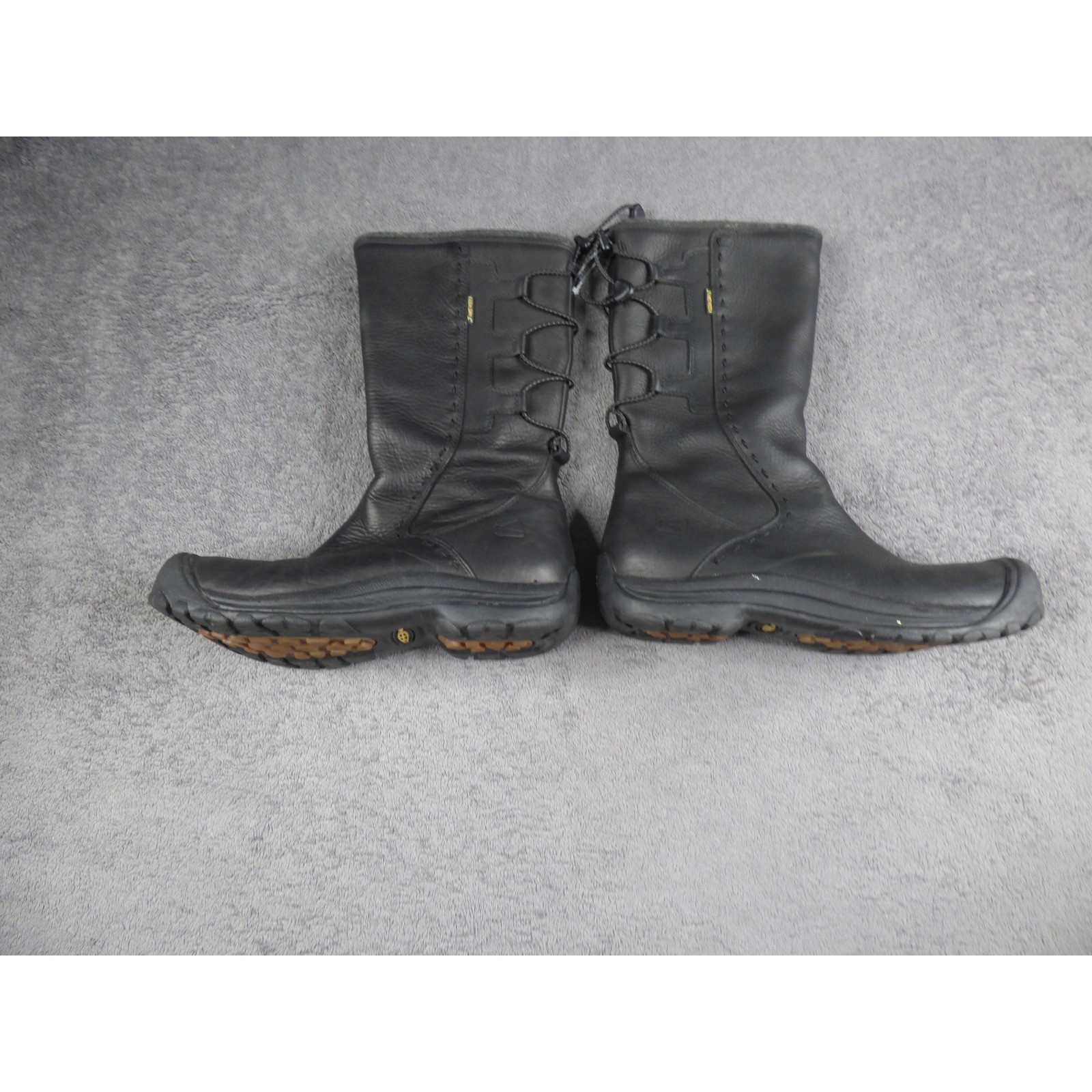 KEEN Bern Baby Bern Black Leather Waterproof Tall Boots Womens 11 Side Zip