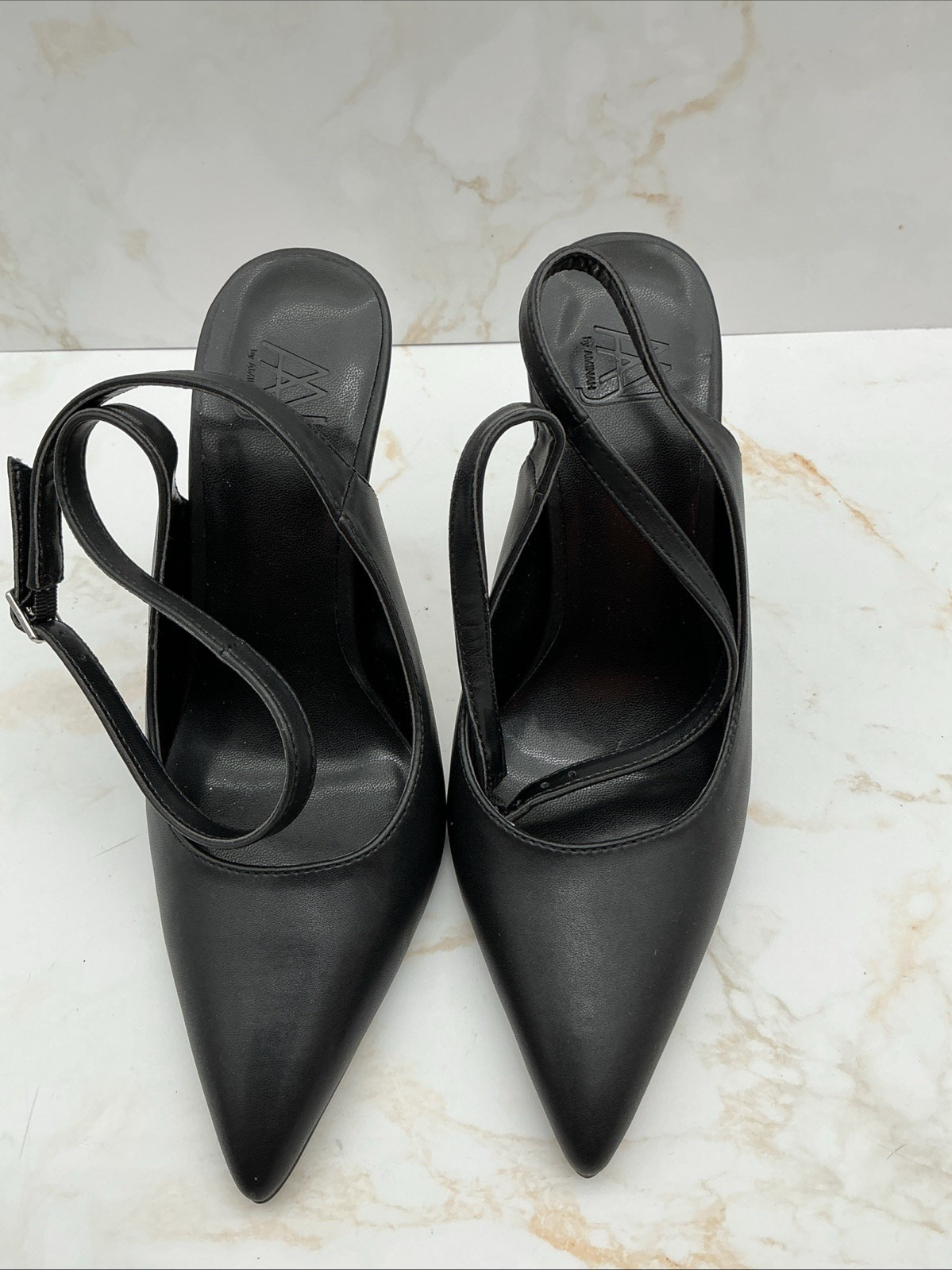 Aaj by Aminah Women’s Saraphina Embellished Heel Ankle-Strap Pumps – Black 5 M