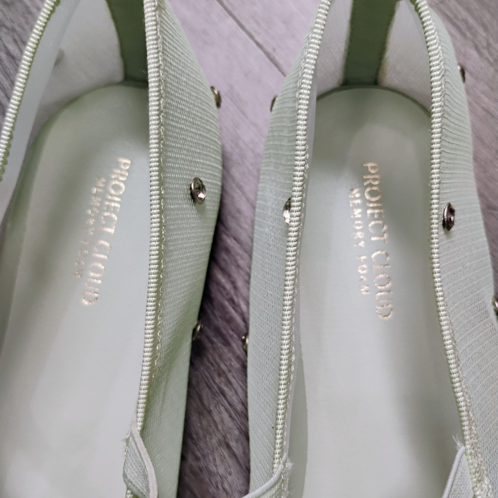 Project Cloud Amity Women’s Size 11 Ballet Style Flat Mint Green Memory Foam