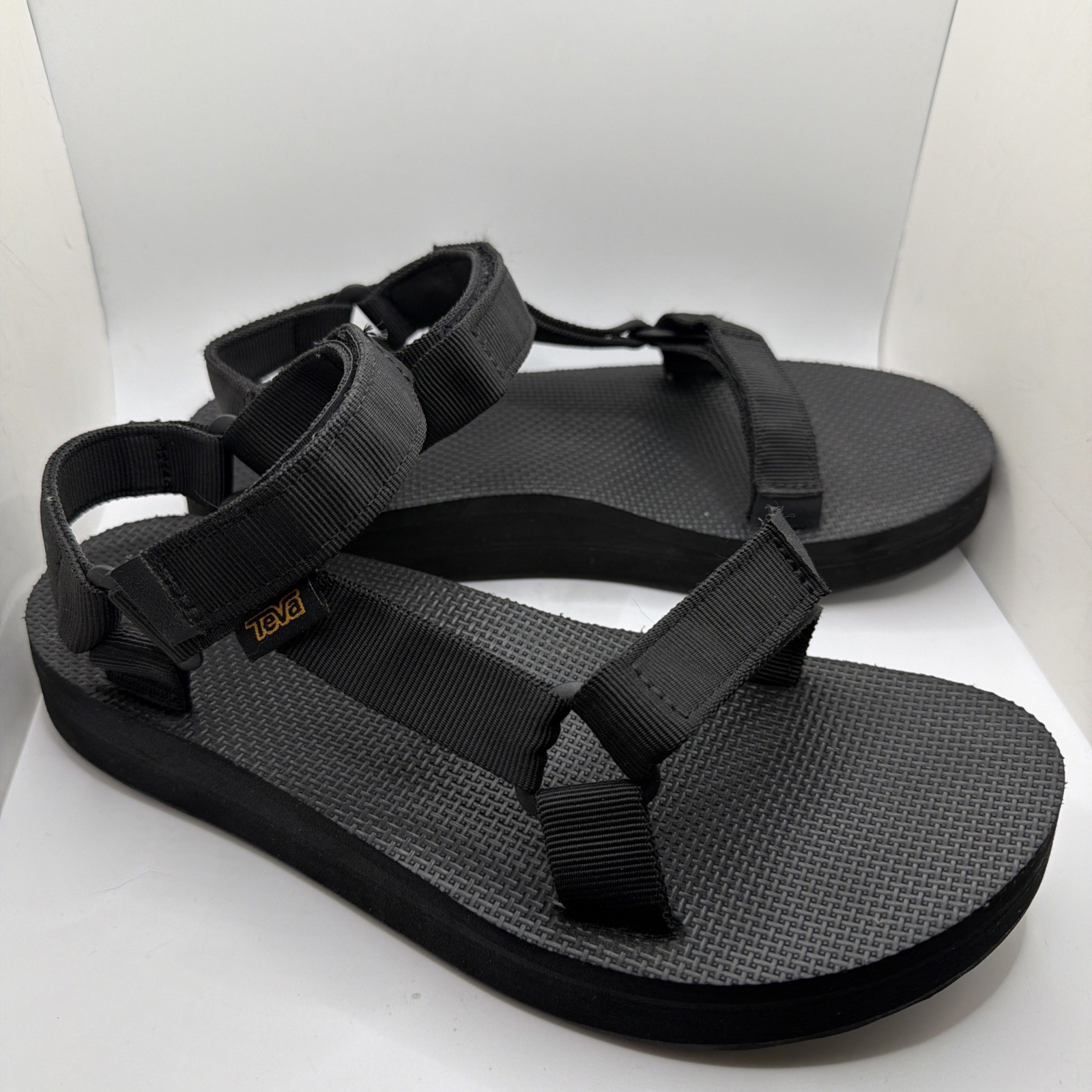 Teva Womens 8 Sandals All Black Sport Utility Midform Universal Gorpcore 1090969