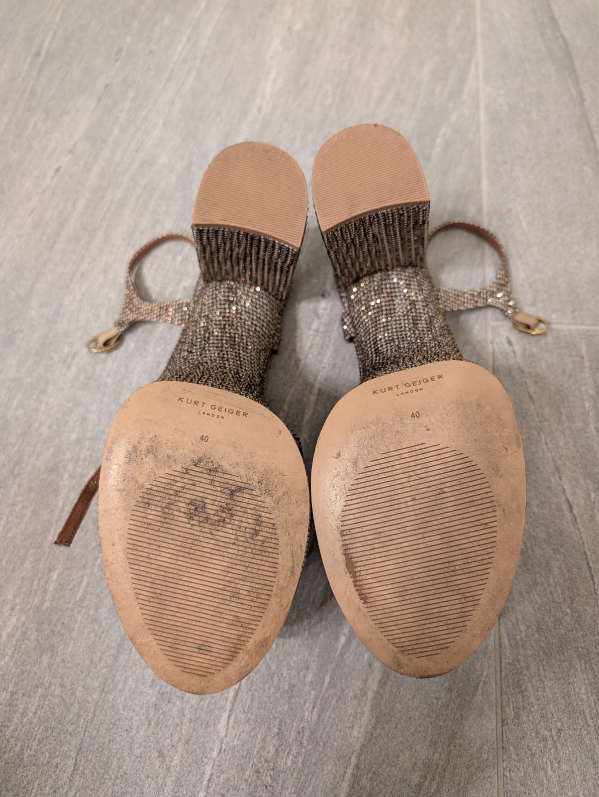 Kurt Geiger London Kensington Platform Sandals, Beige/Brown Houndstooth Crystals