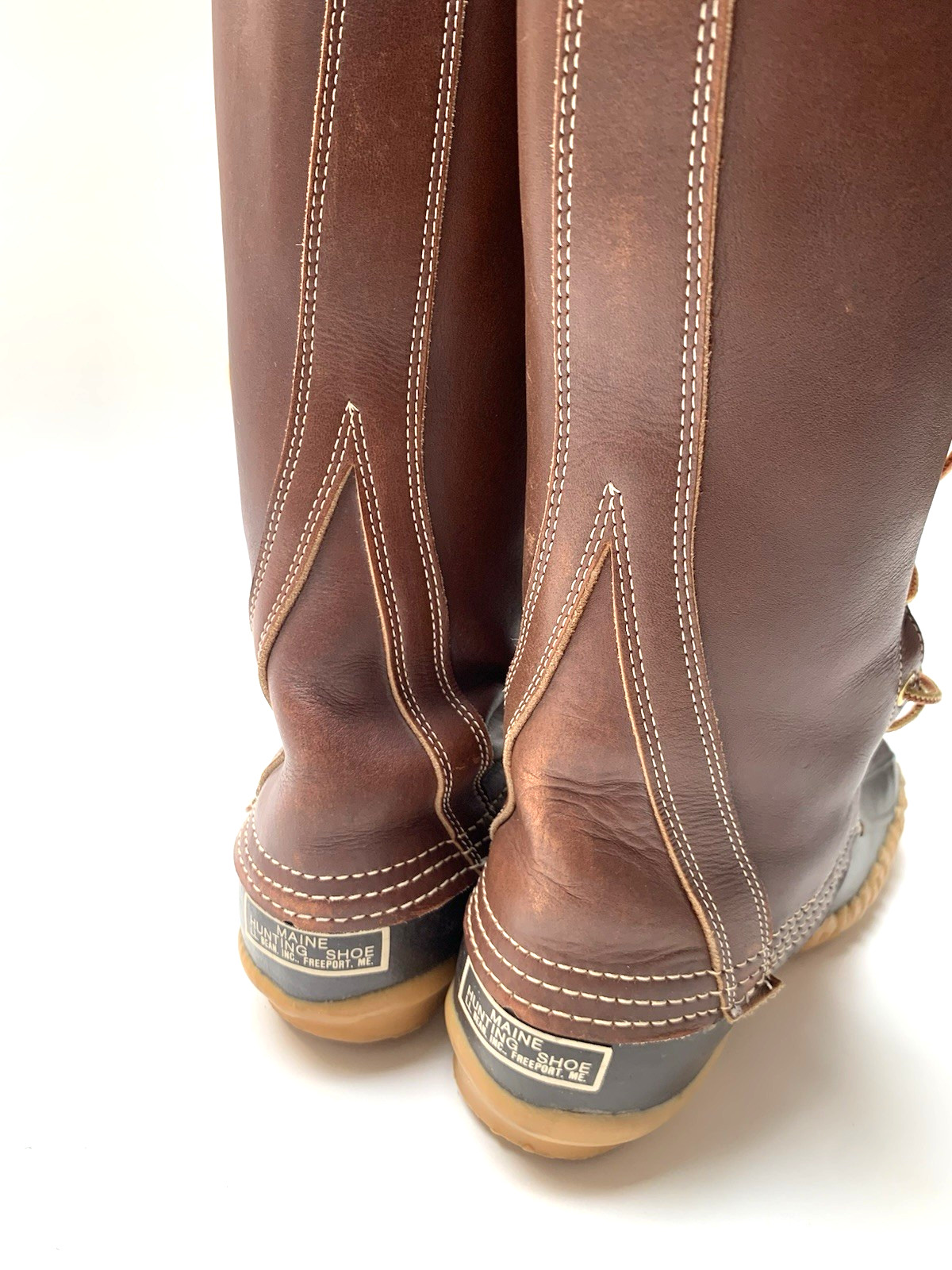 Women’s Size 5 Medium L L BEAN Maine Hunting Boots TALL LACE UP 16″ – NICE !
