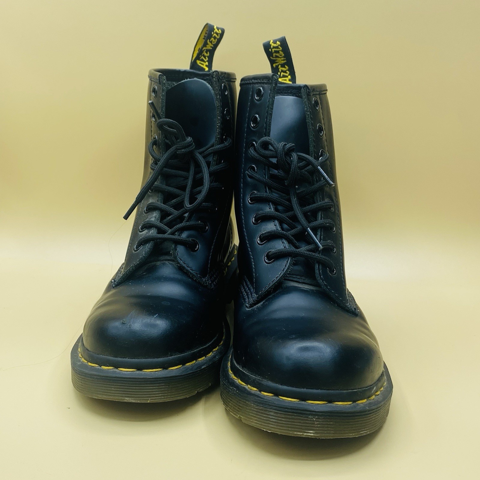 Dr Martens 1460 Boots Womens US 6 Black Smooth Leather 8 Eye Combat Ankle