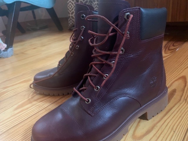 timberland leather waterproof boots women, sz 8