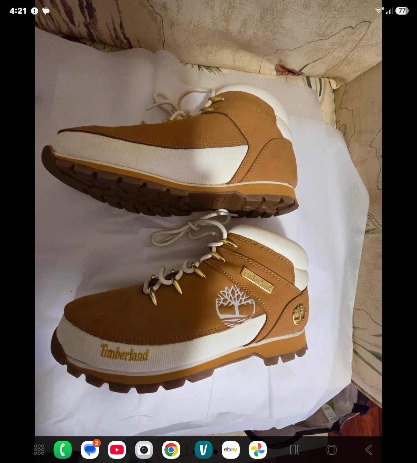 Timberland Euro Sprint Hiker, Women’s Boots, Size 10, Brown And White, 16642