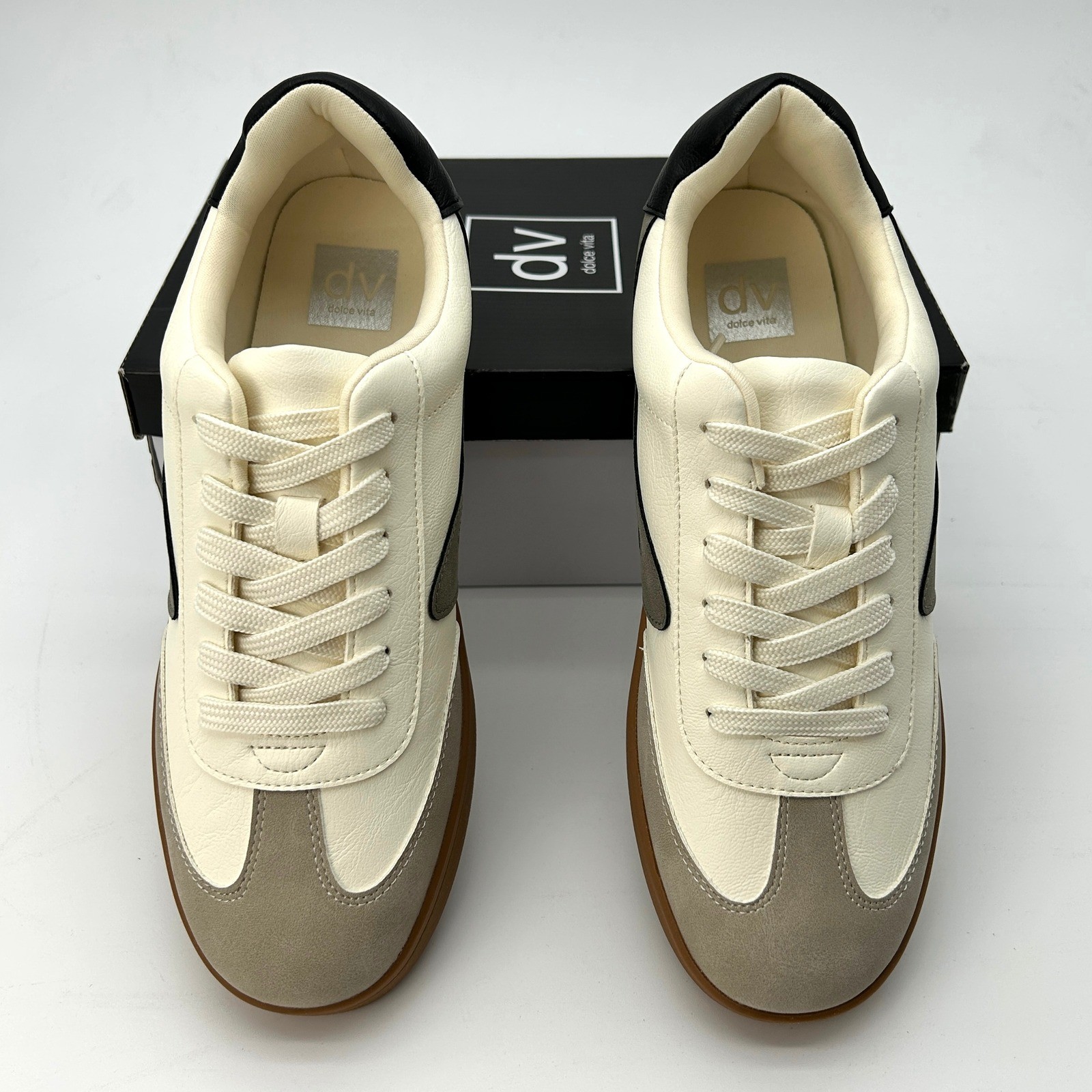 DV Dolce Vita Voyage Size 11 Womens Sneakers Grey Off-White Gum Sole NEW