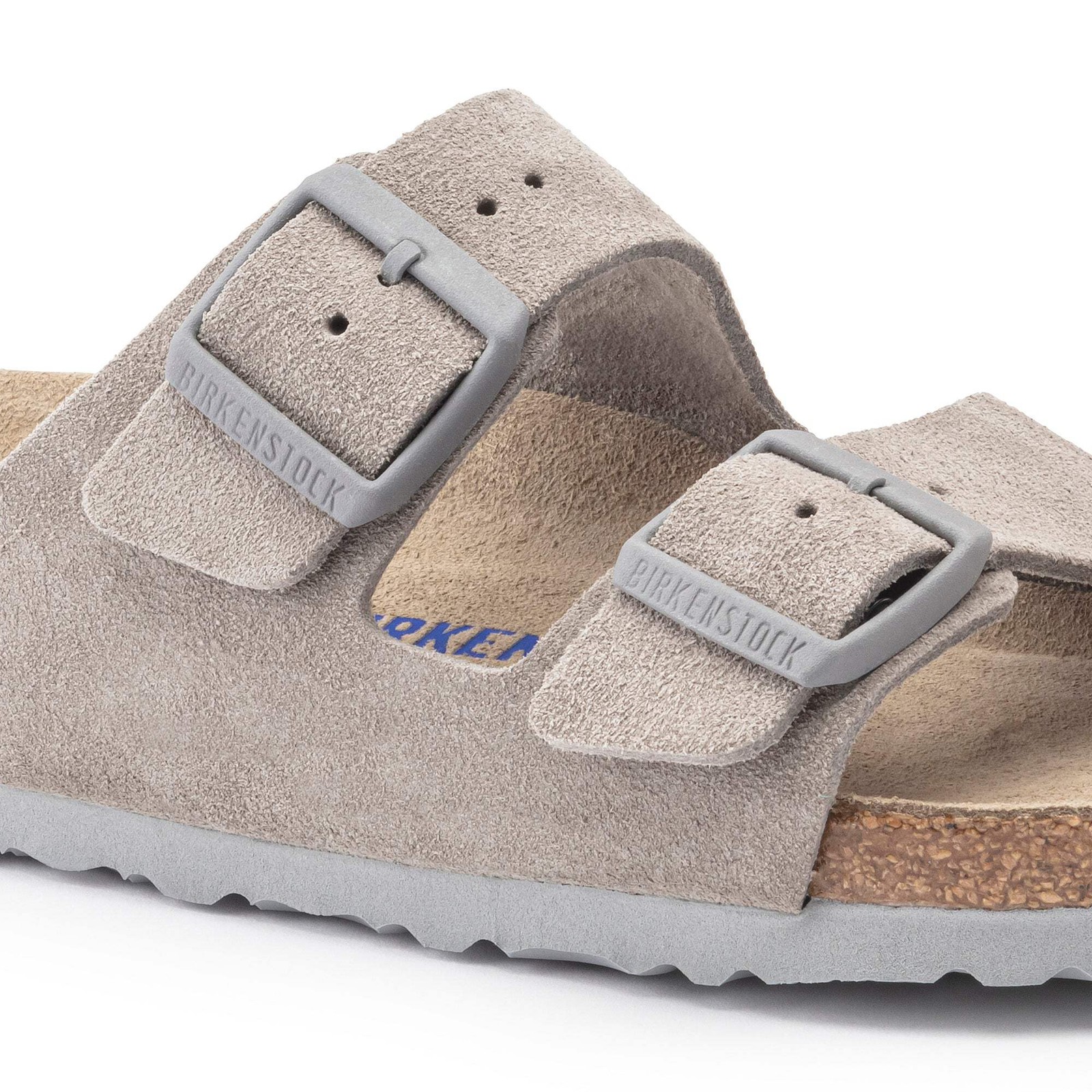 BIRKENSTOCK ARIZONA SOFT FOOTBED SUEDE LEATHER Sandals Stone Coin New