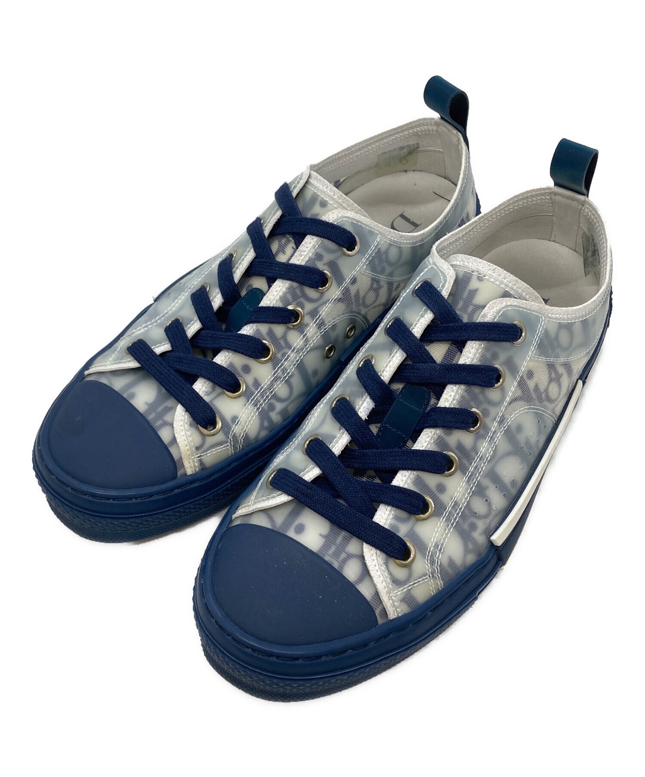 Christian Dior Sneakers Shoes Low-Cut B23 EU 38 US 8 White Navy Authentic
