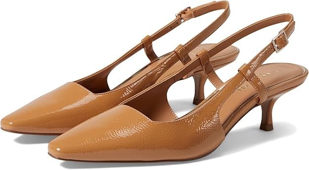Kenneth Cole Womens Martha Heels – Camel Patent – Size 7.5 MED *NEW IN BOX*